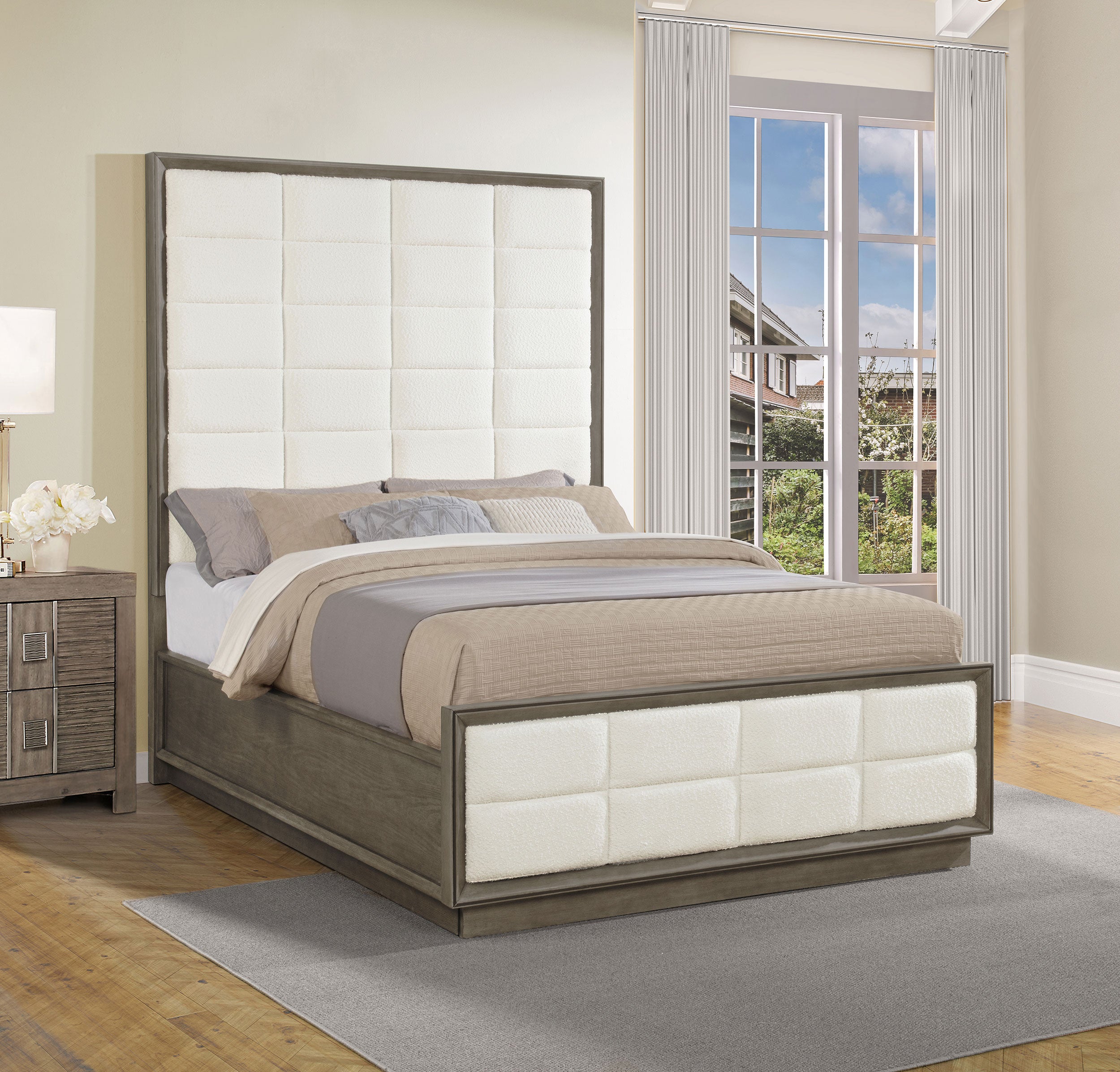 Durango 80-inch Queen Panel Bed Taupe Oak-