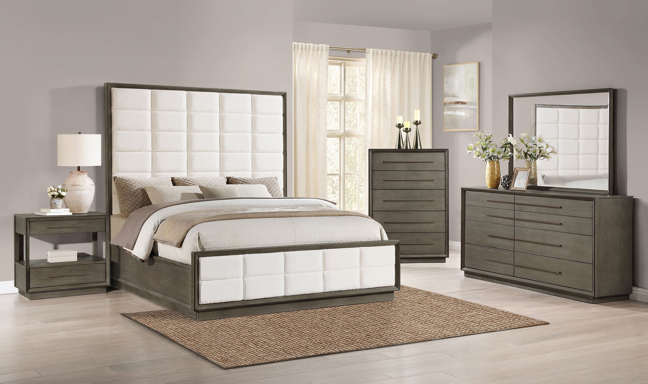 Durango 80-inch Queen Panel Bed Taupe Oak-