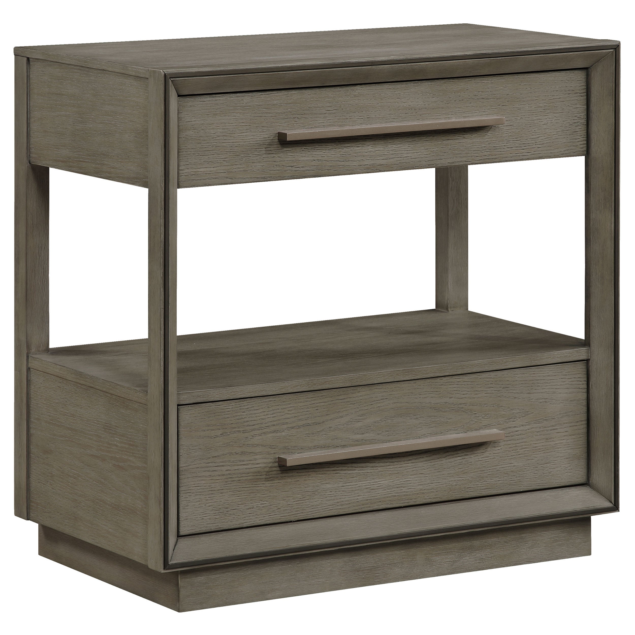 Durango 2-drawer Nightstand Bedside Table Taupe Oak-