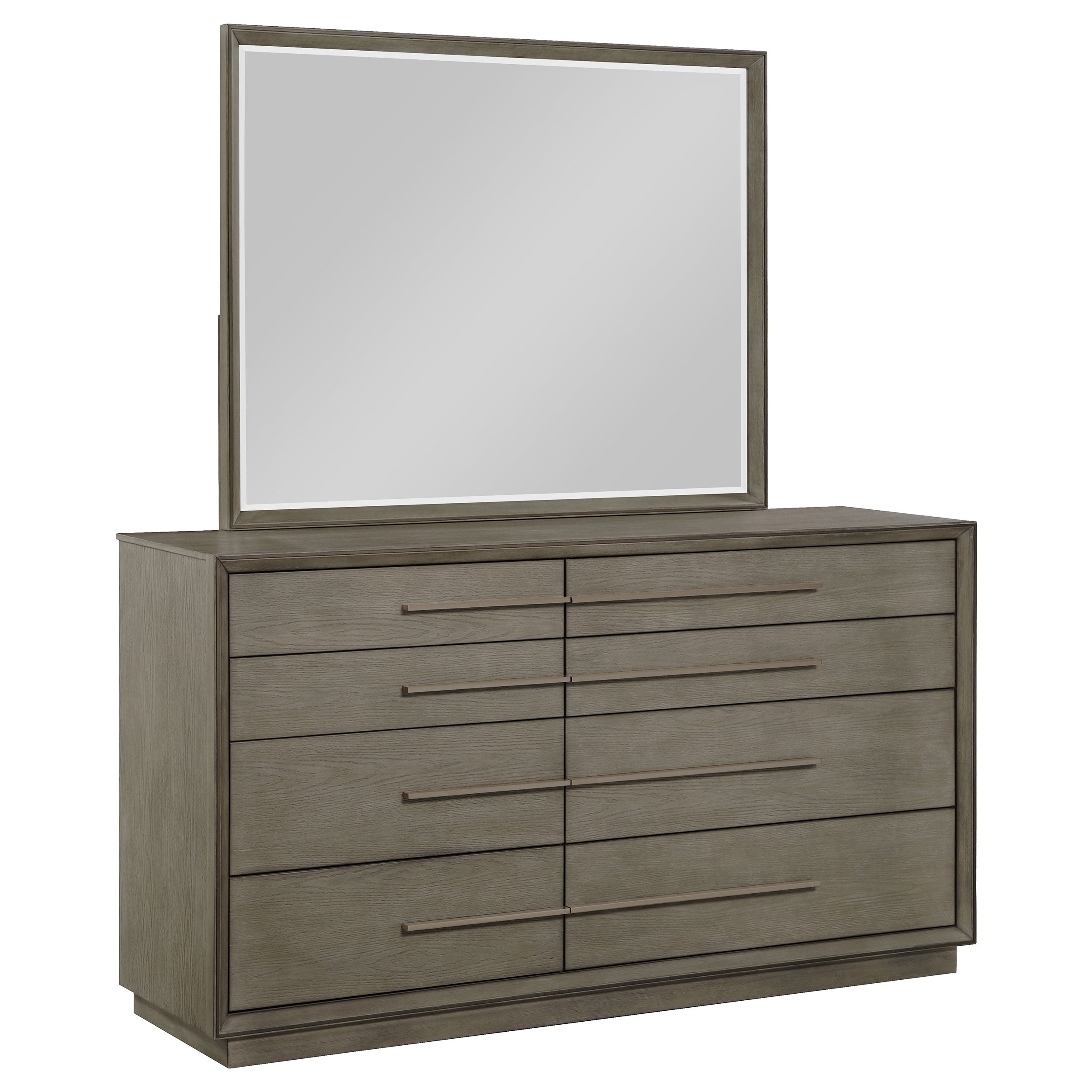 Durango 8-drawer Dresser and Mirror Taupe Oak-