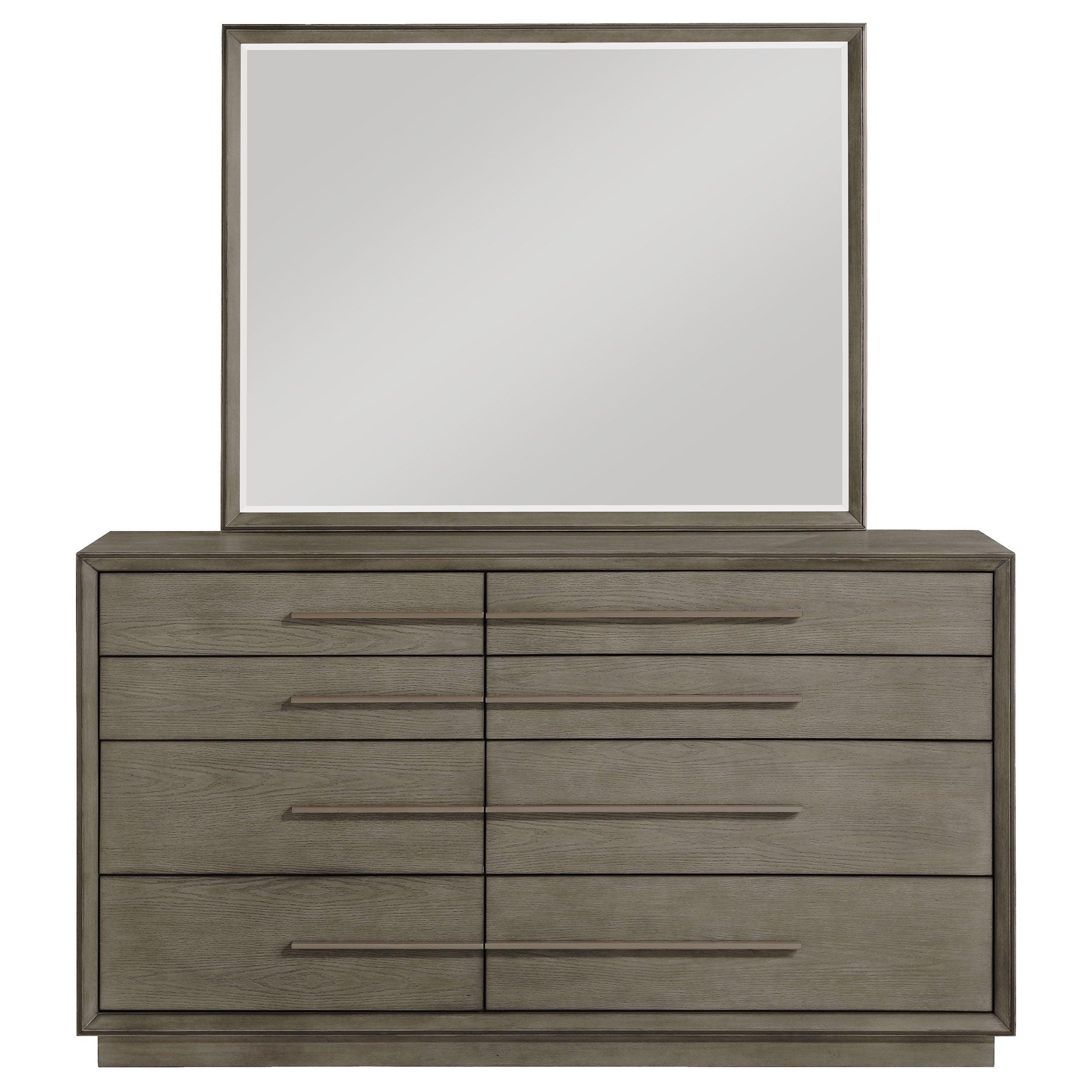 Durango 8-drawer Dresser and Mirror Taupe Oak-