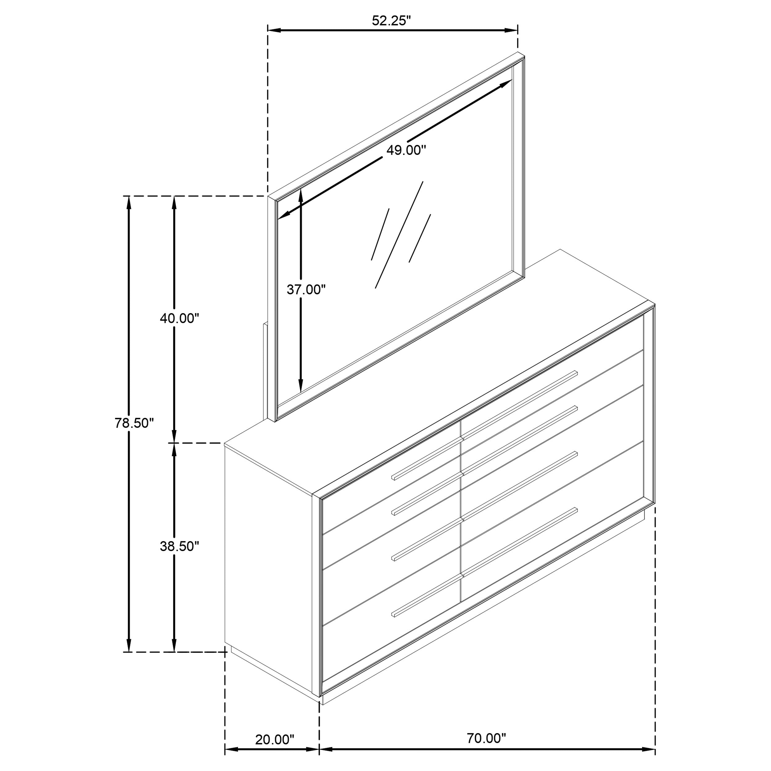 Durango 8-drawer Dresser and Mirror Taupe Oak-