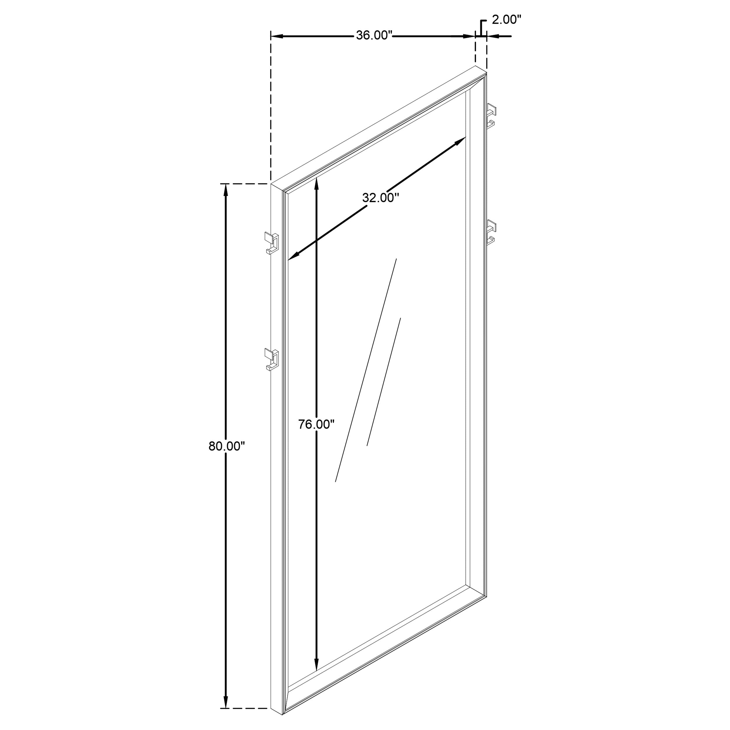 Durango 80-inch Standing Floor Mirror Washed Oak-
