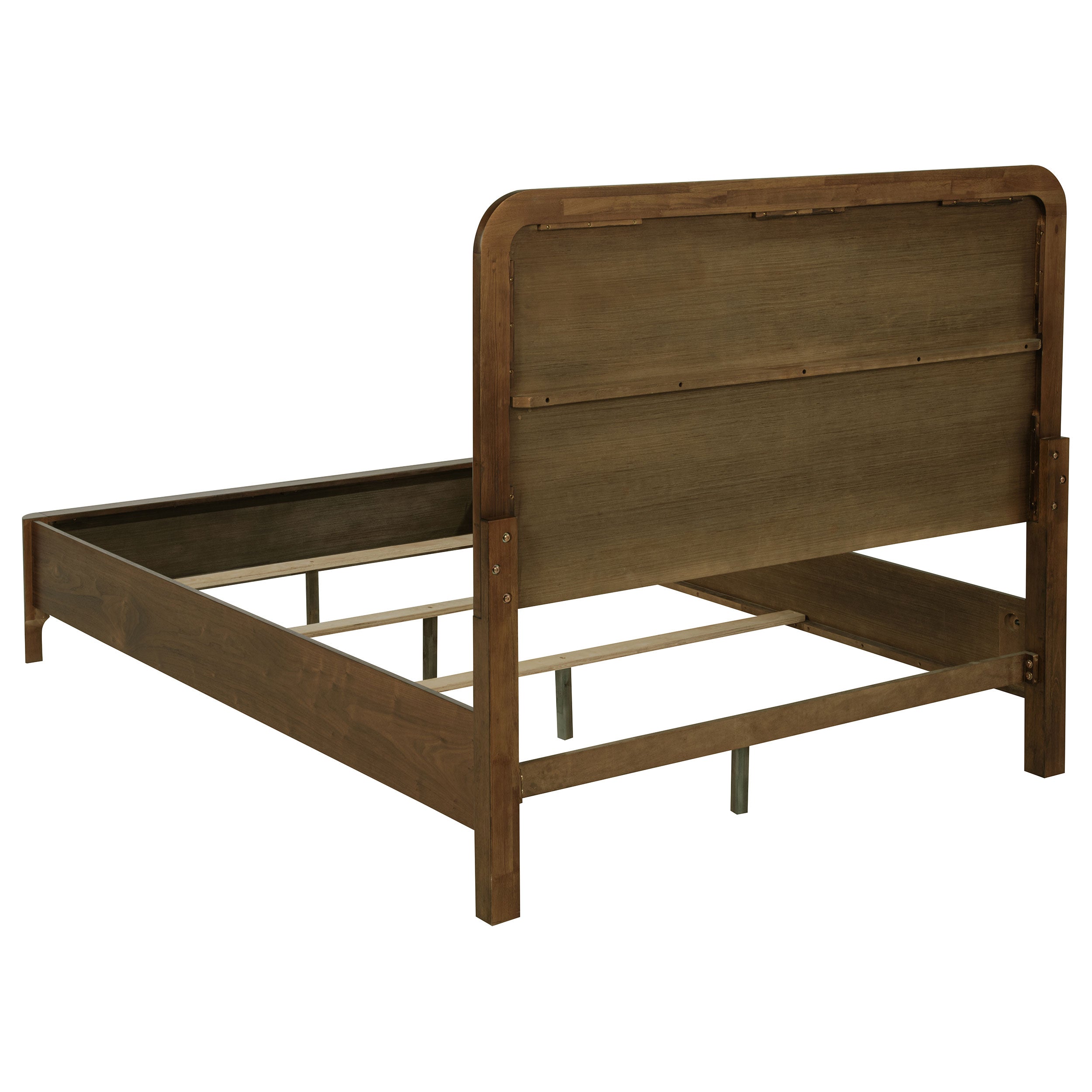 Maderia 57-inch Upholstered Queen Panel Bed Walnut-