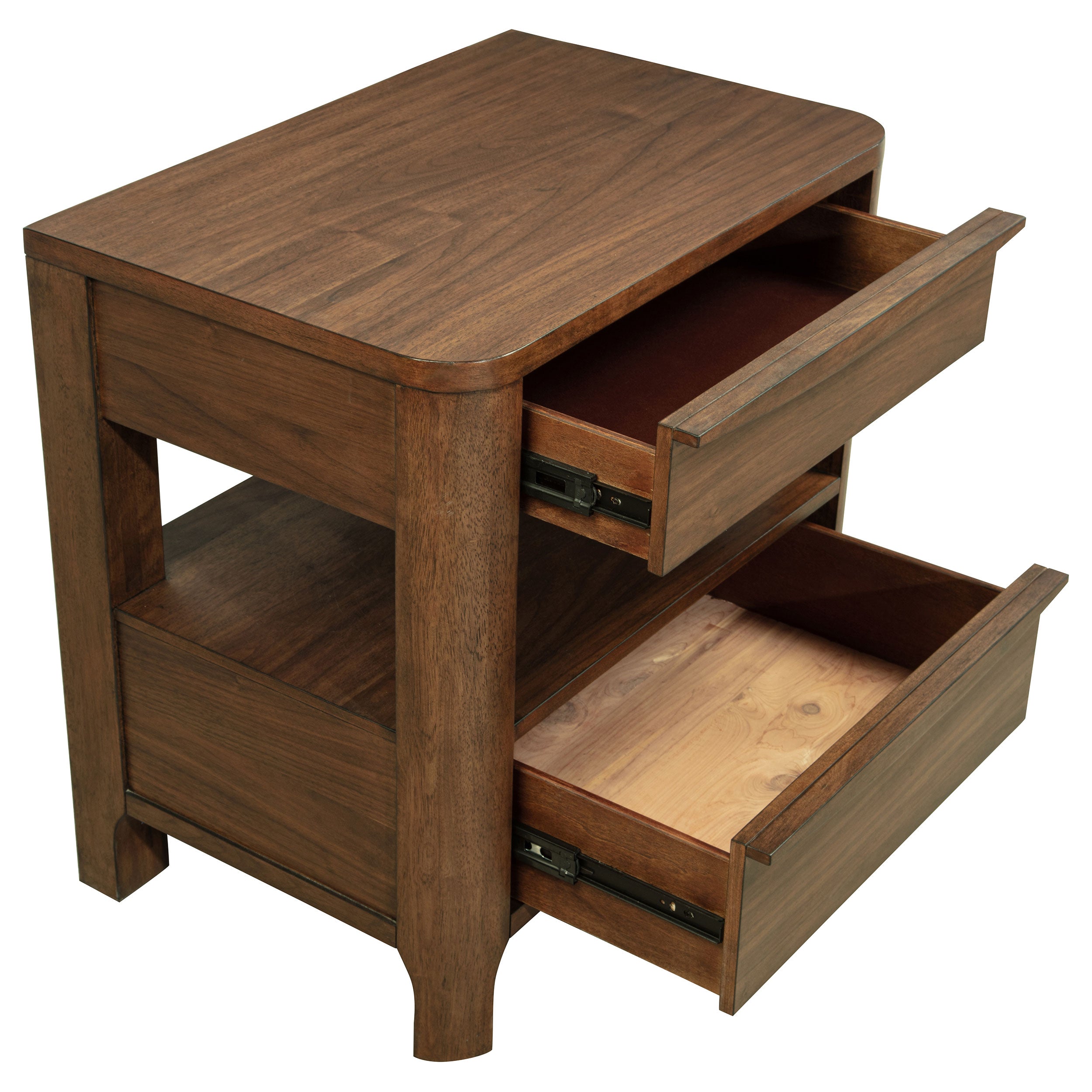 Maderia 2-drawer Nightstand Bedside Table Walnut-