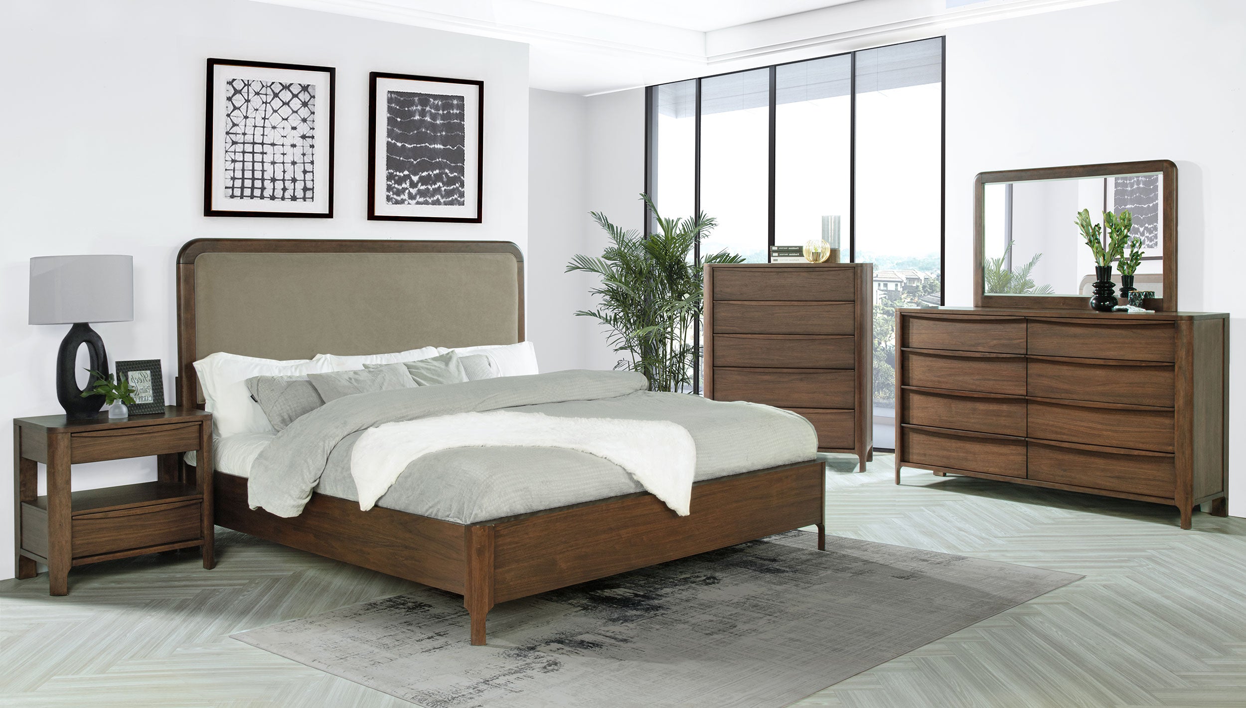 Maderia 2-drawer Nightstand Bedside Table Walnut-
