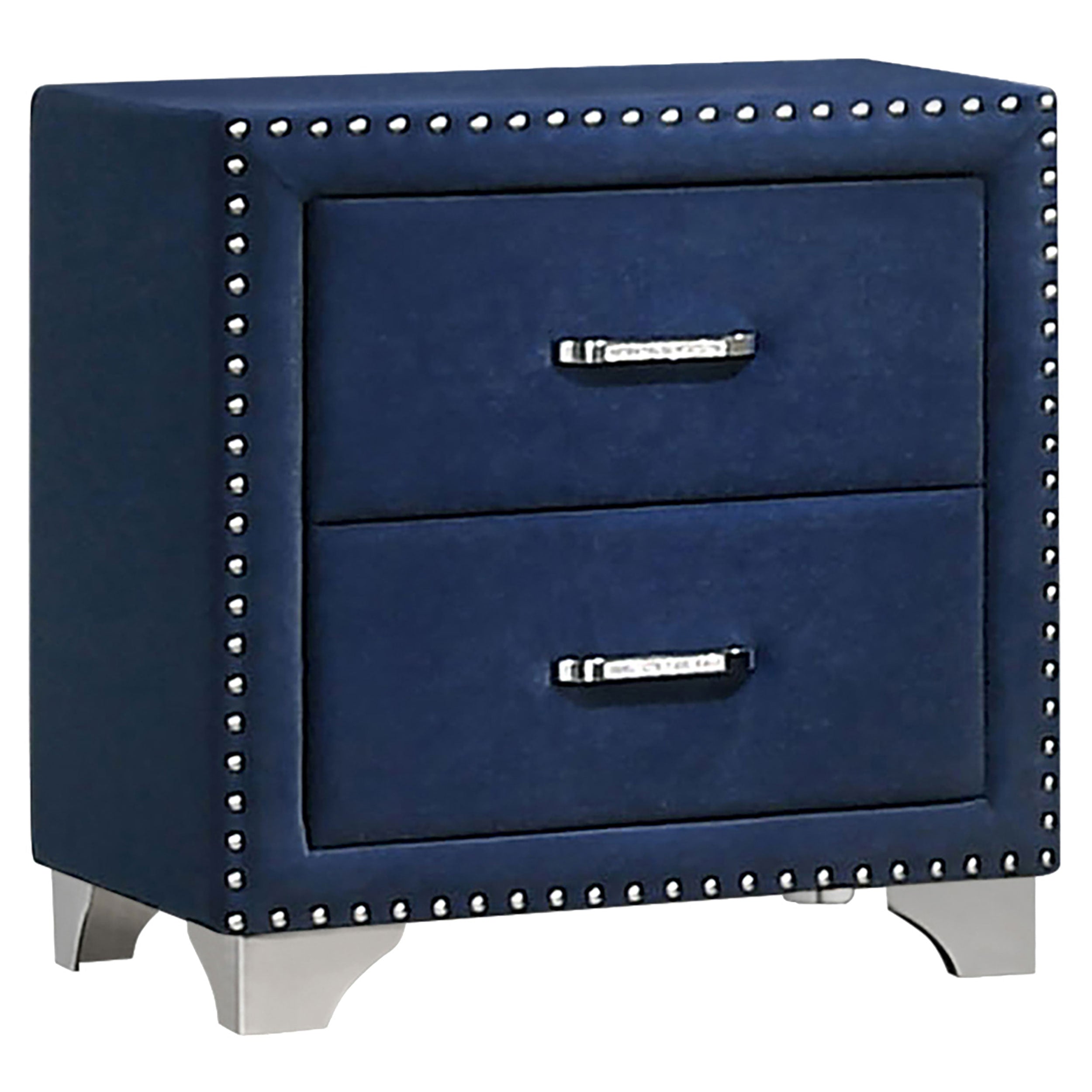 Melody Upholstered 2-drawer Nightstand Pacific Blue-CoasterEveryday