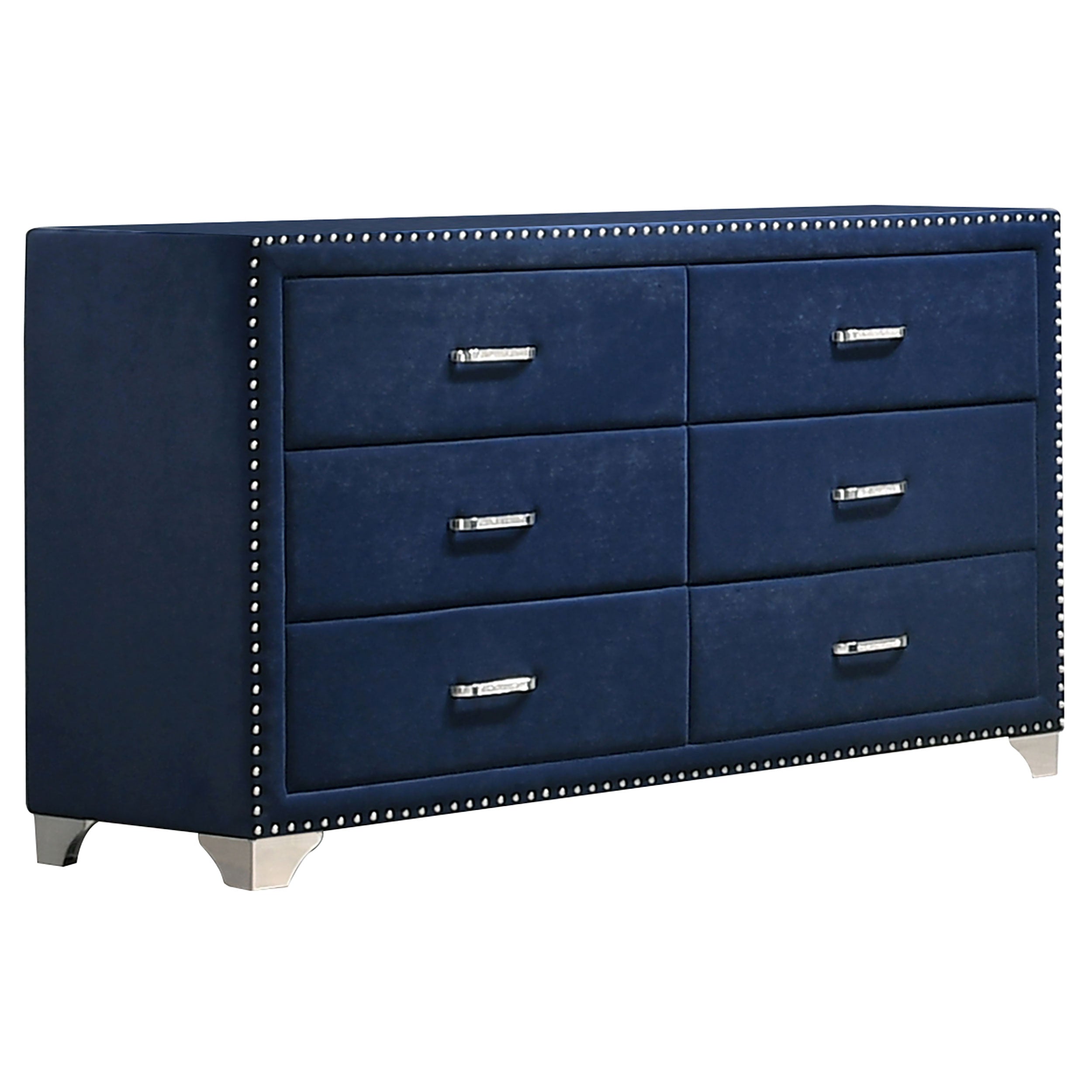 Melody 6-drawer Upholstered Dresser Pacific Blue-CoasterEveryday
