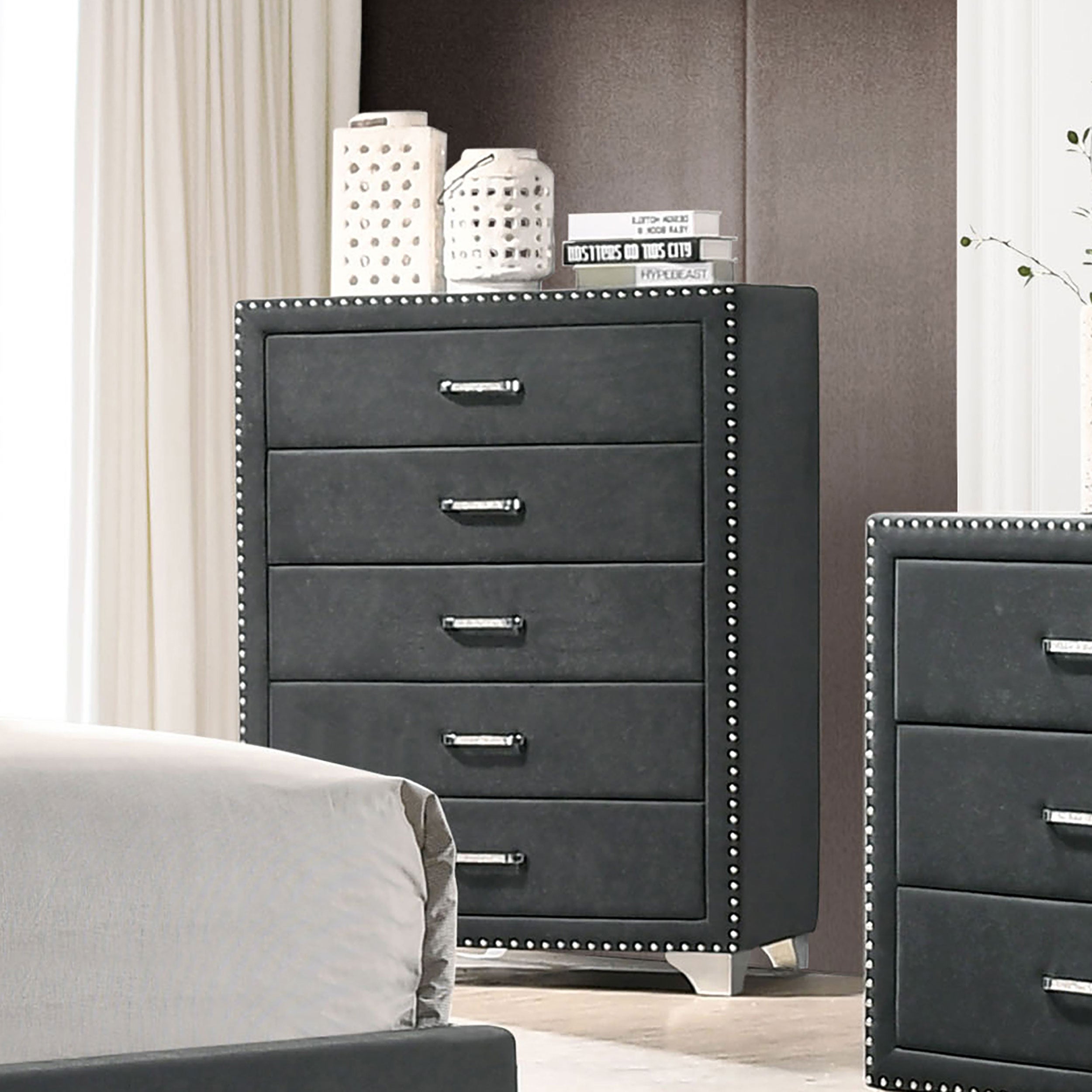 Melody 5-drawer Bedroom Chest Grey-CoasterEveryday