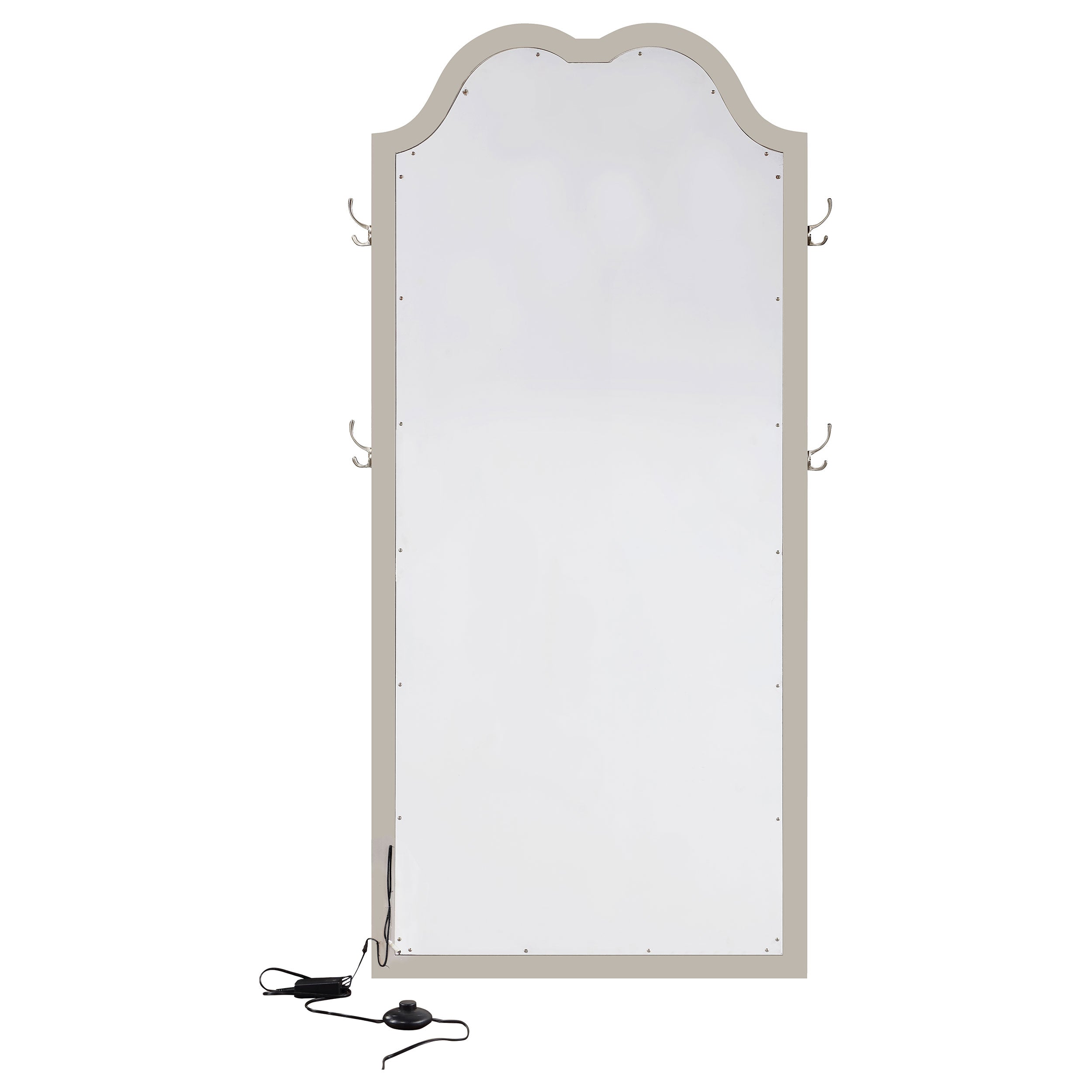 Evangeline Full Length LED Light Floor Mirror Silver Oak-