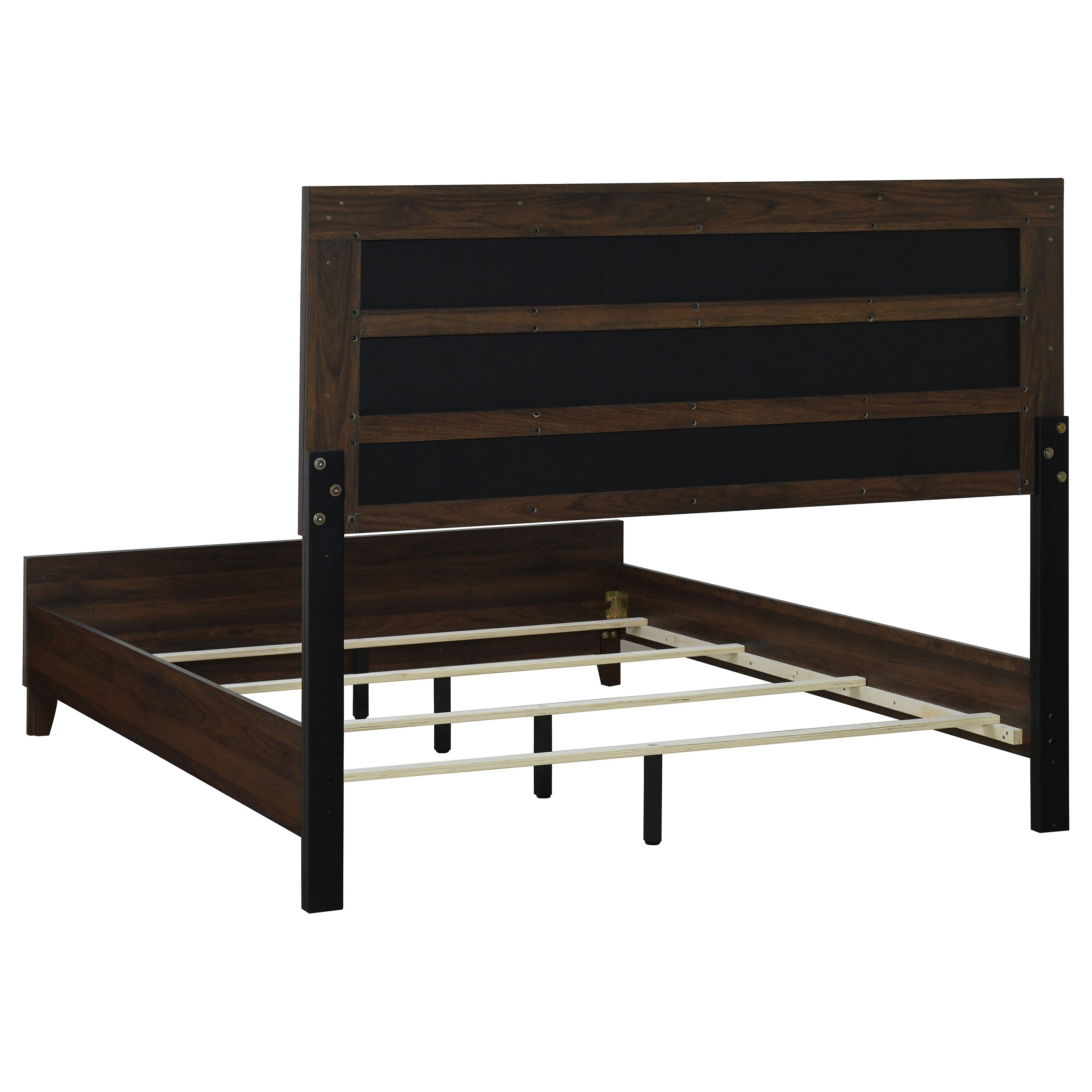 Welsley 50-inch Upholstered Queen Bed Walnut-
