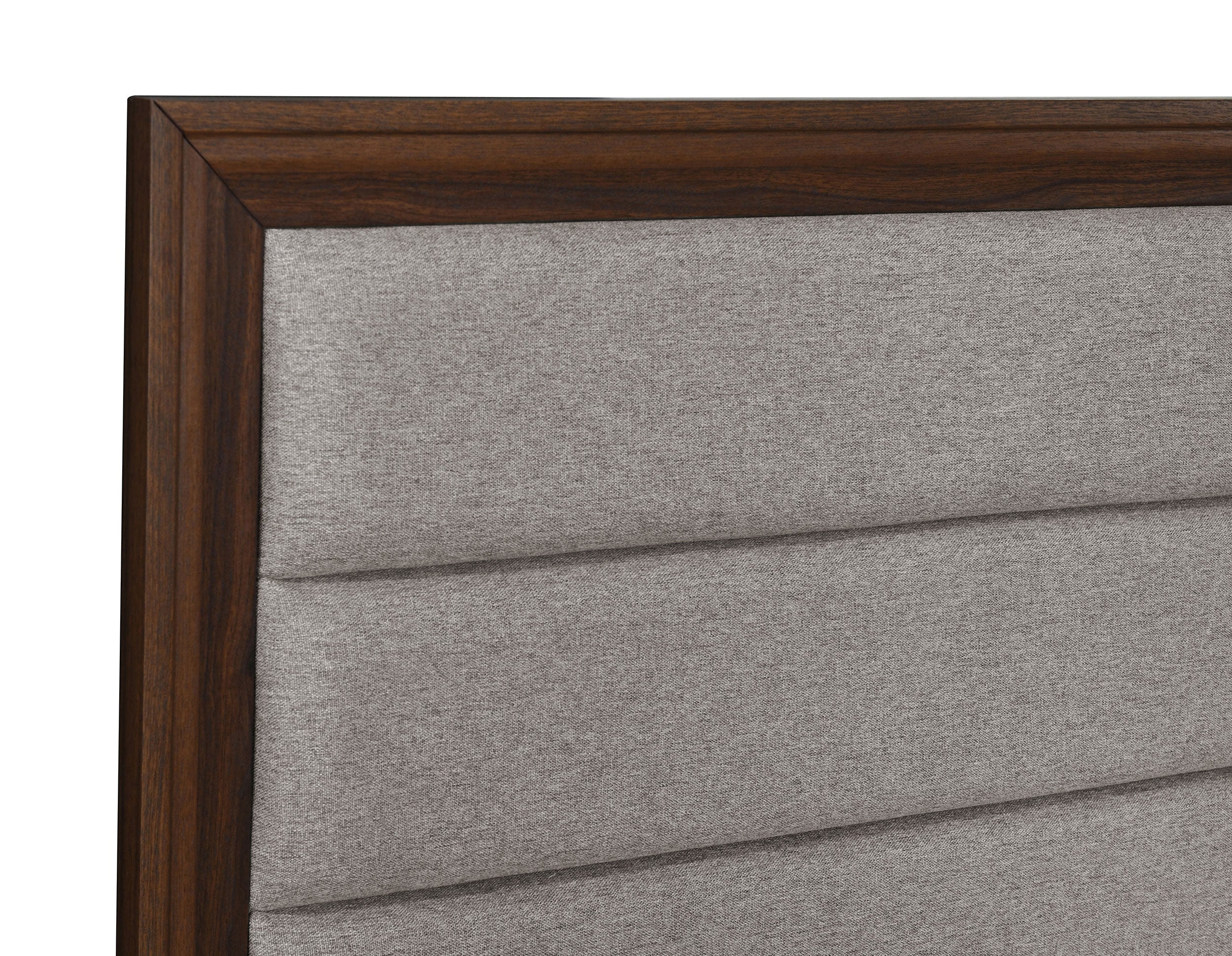 Welsley 50-inch Upholstered Queen Bed Walnut-