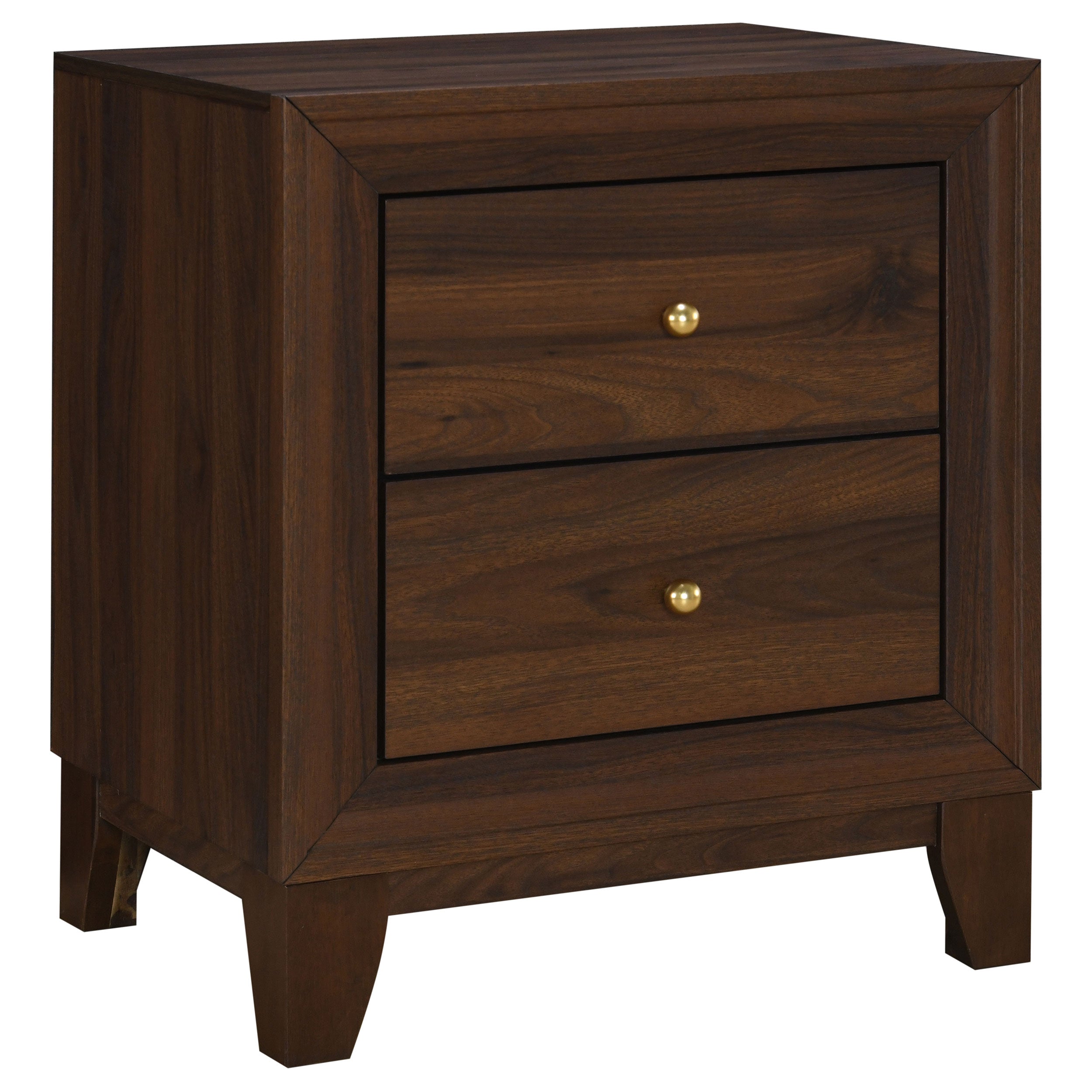 Welsley 2-drawer Nightstand Bedside Table Walnut-