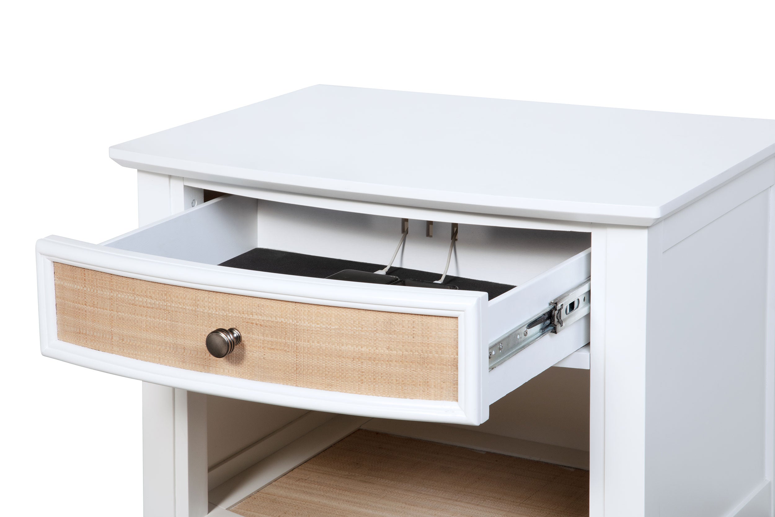 Bexhill 1-drawer Nightstand Bedside Table White-