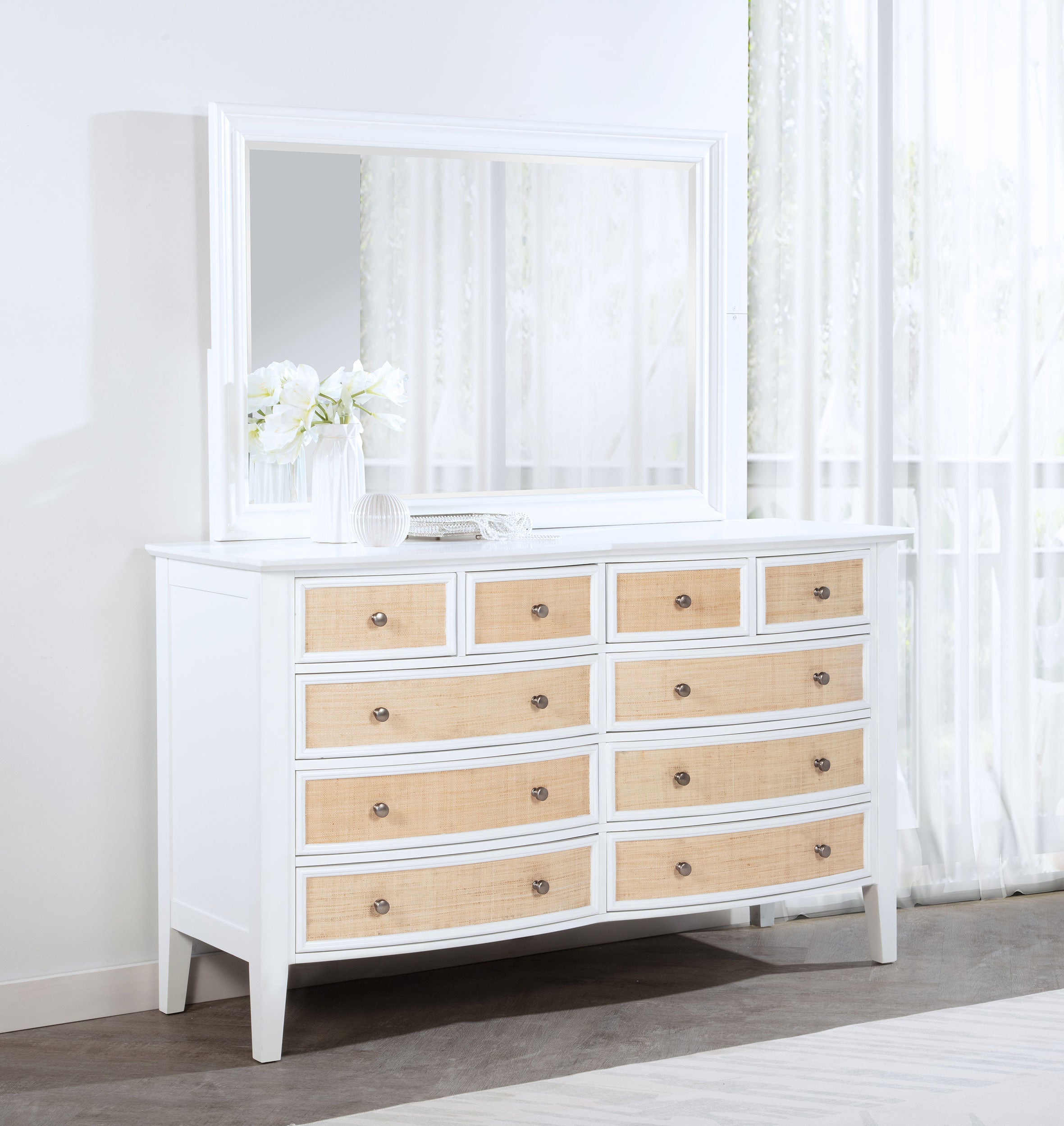 Bexhill 10-drawer Dresser and Mirror White-