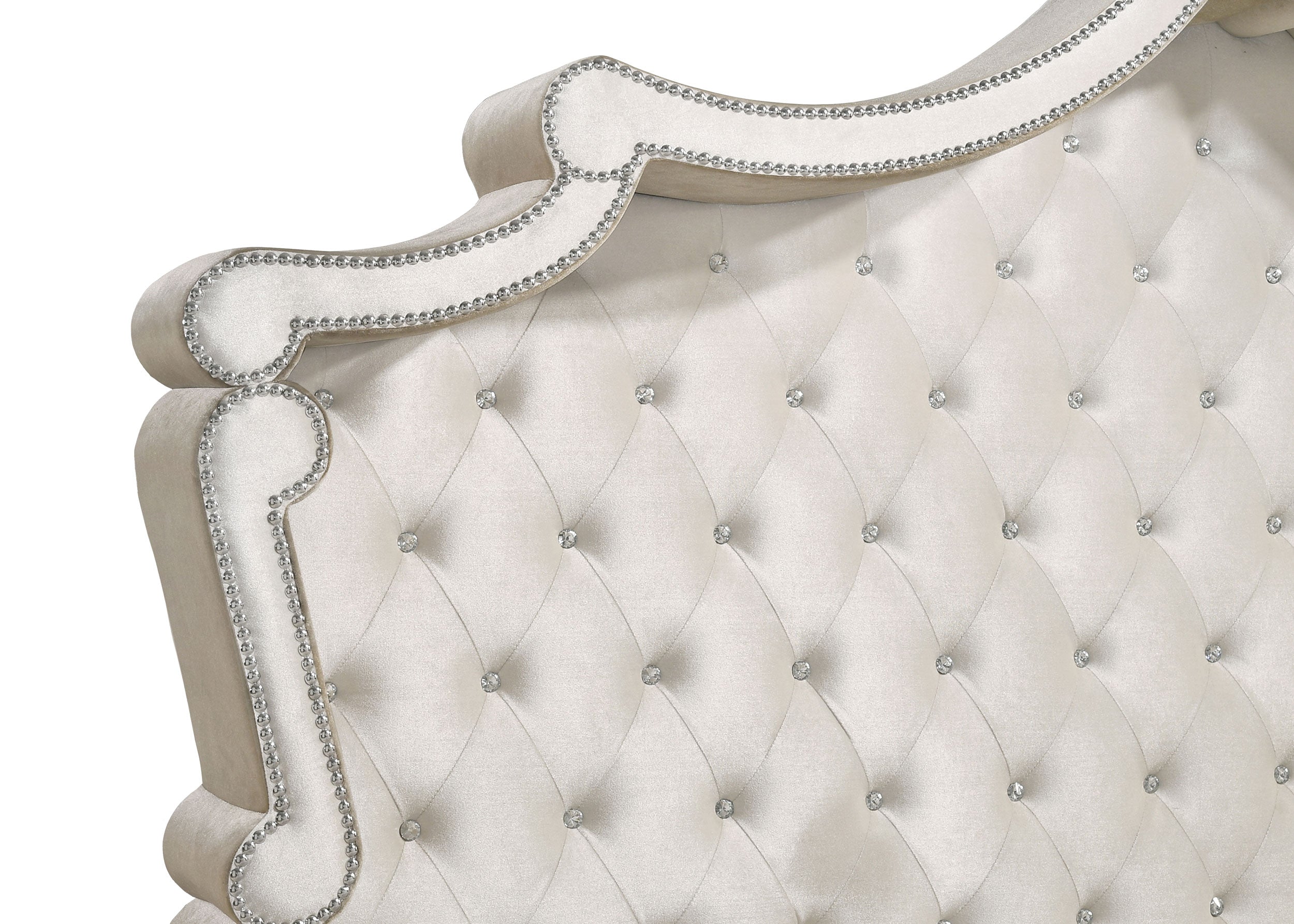 Antonella Upholstered Queen Panel Bed Ivory and Camel-CoasterElevations