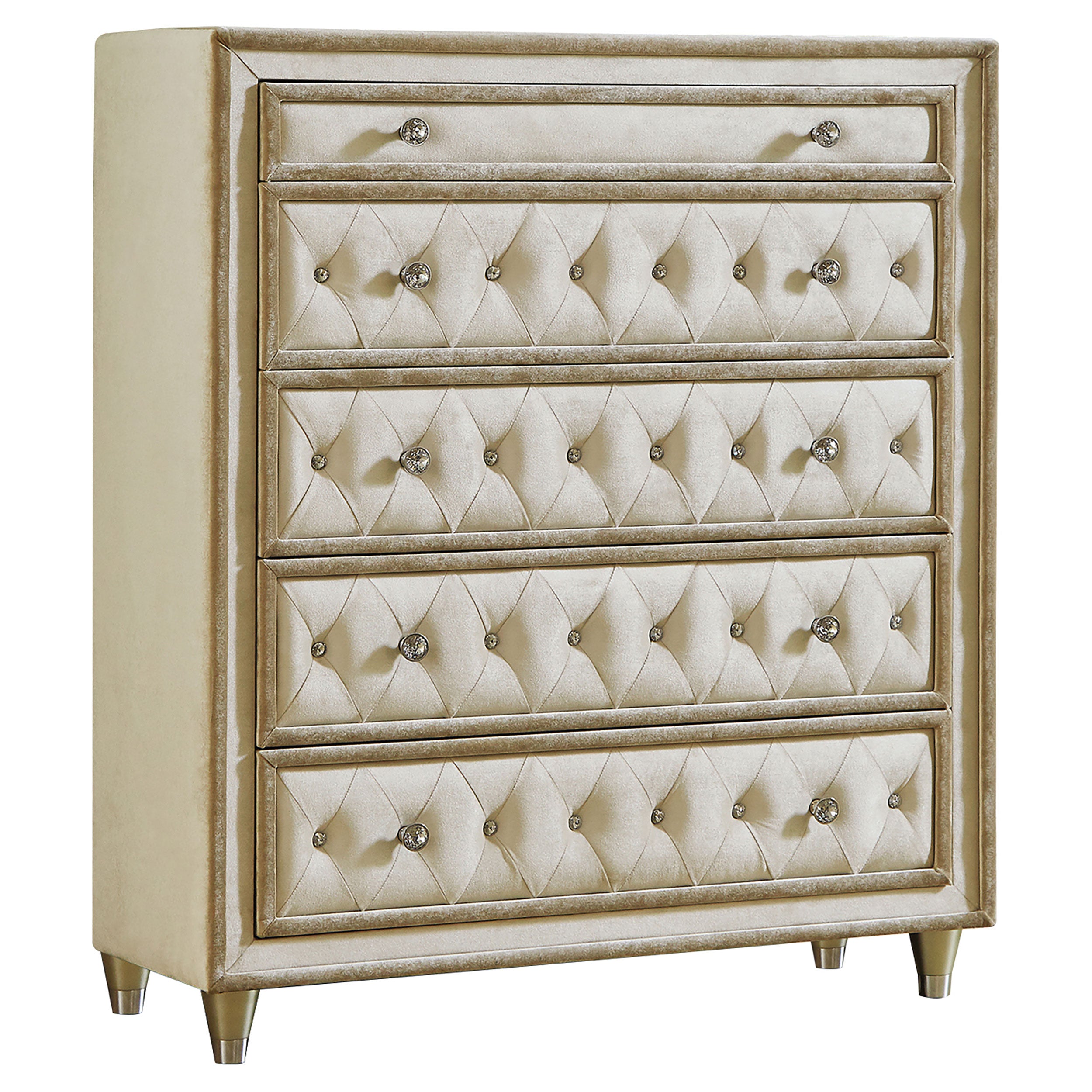 Antonella 5-drawer Bedroom Chest Ivory and Camel-CoasterElevations