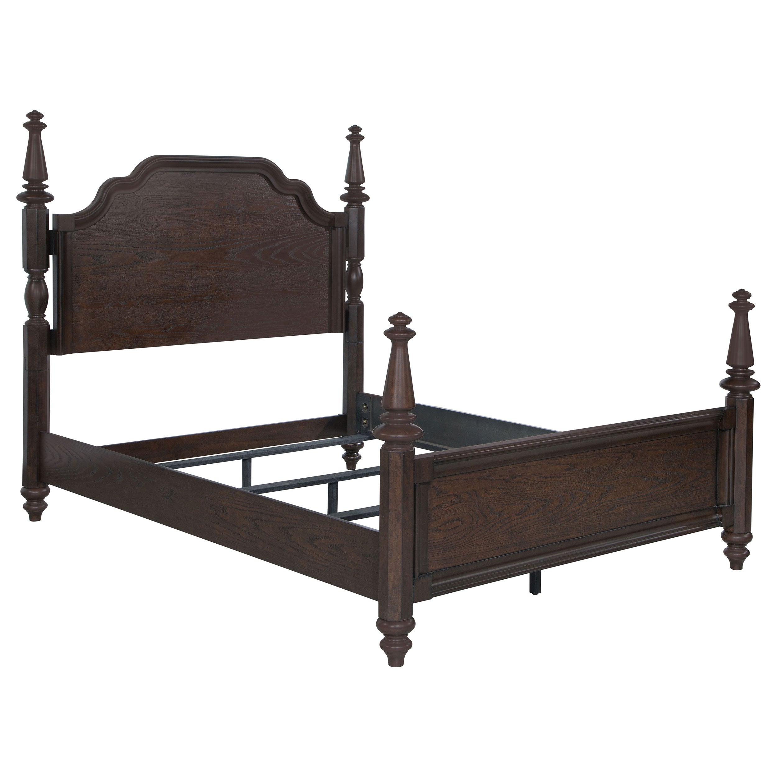 Andover 63-inch Four Poster Queen Bed Dark Oak-