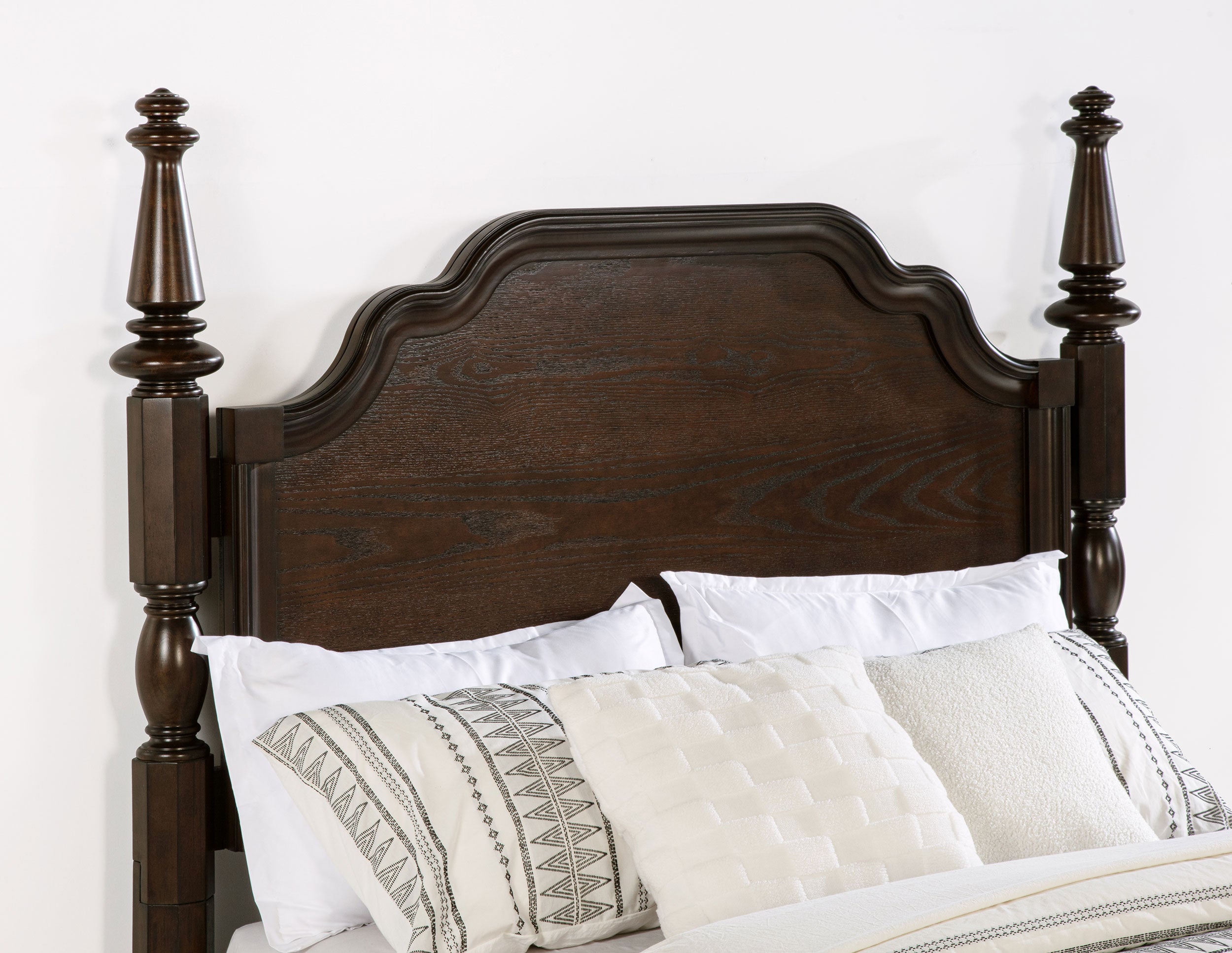 Andover 63-inch Four Poster Queen Bed Dark Oak-