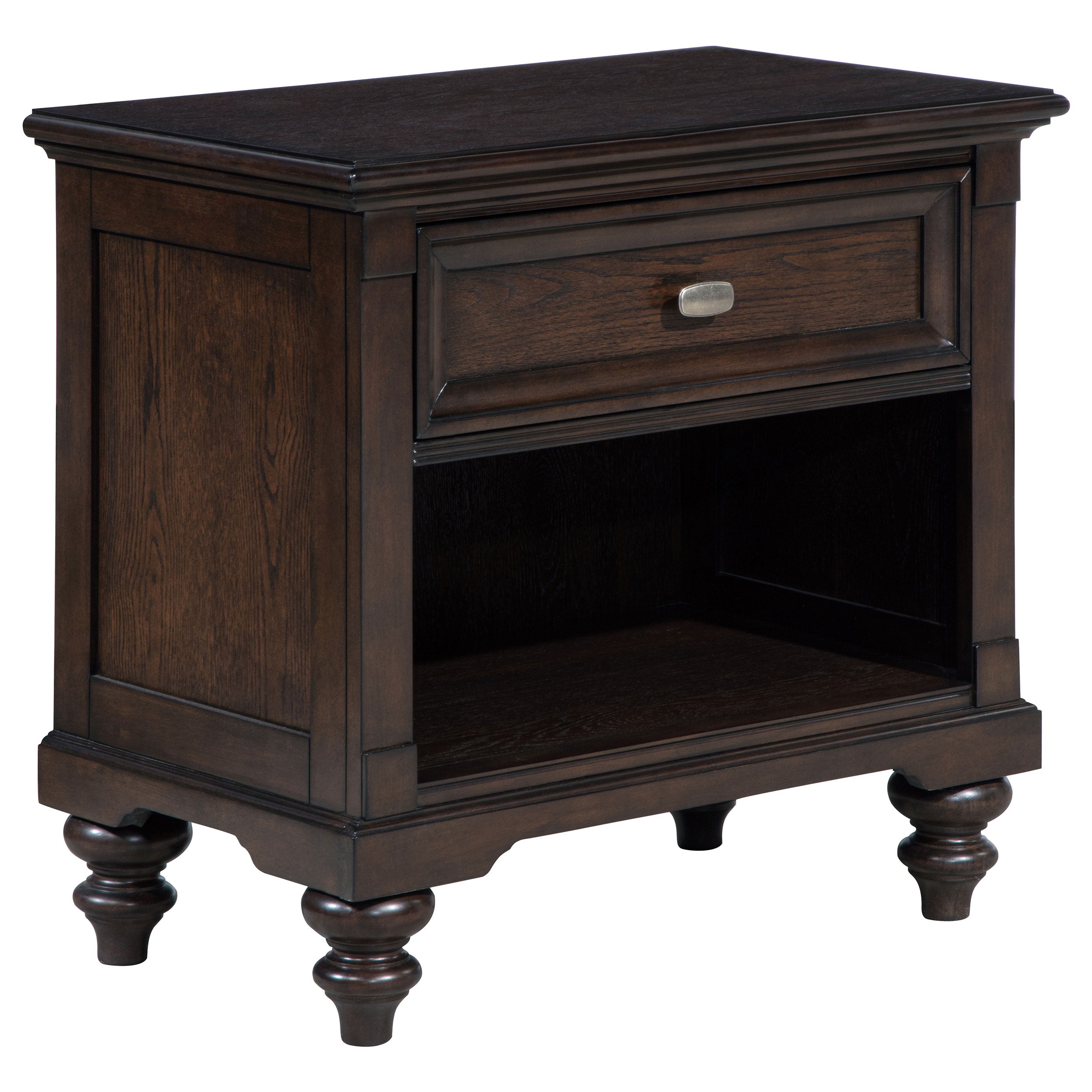 Andover 1-drawer Nightstand Bedside Table Dark Oak-
