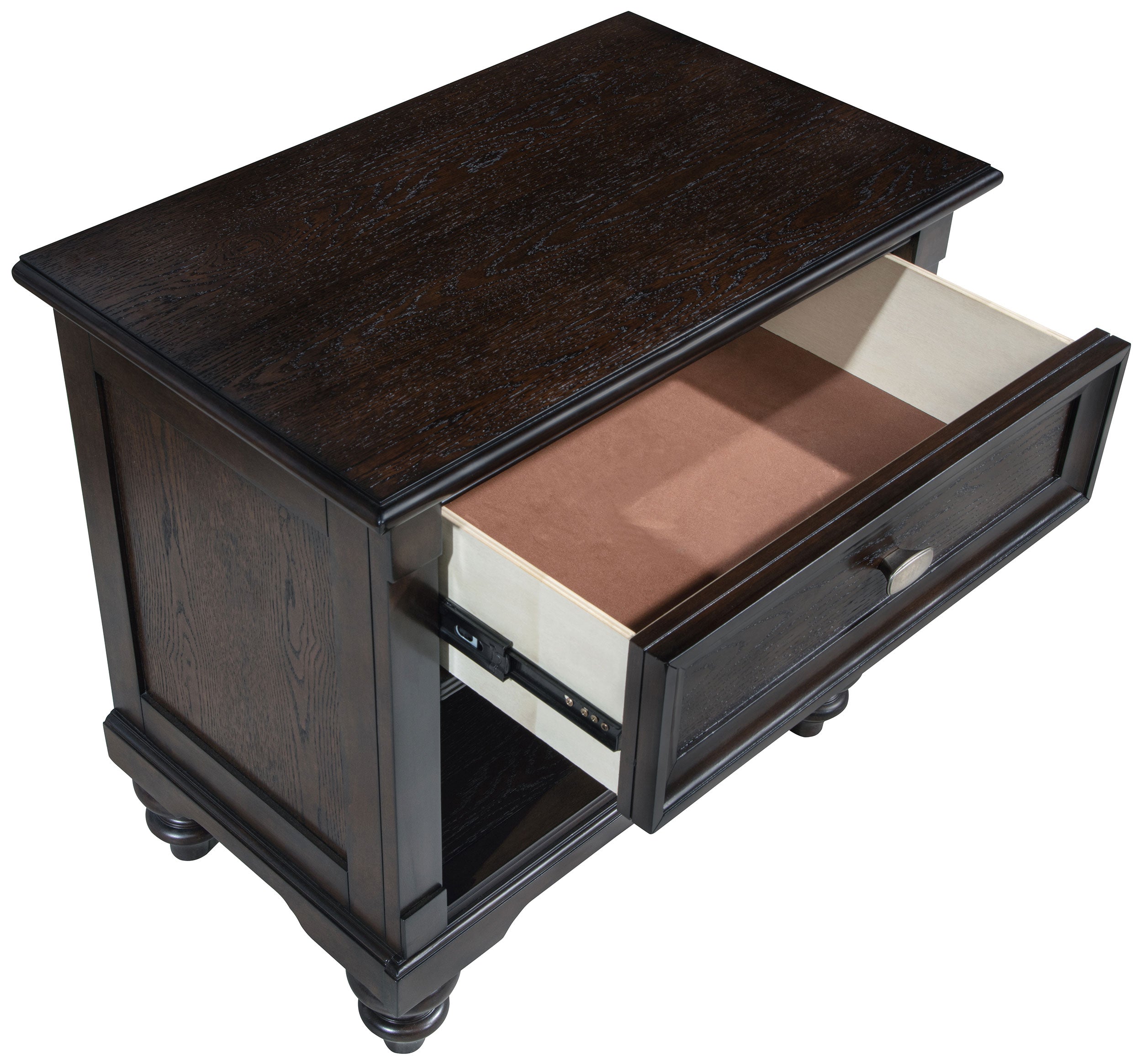 Andover 1-drawer Nightstand Bedside Table Dark Oak-