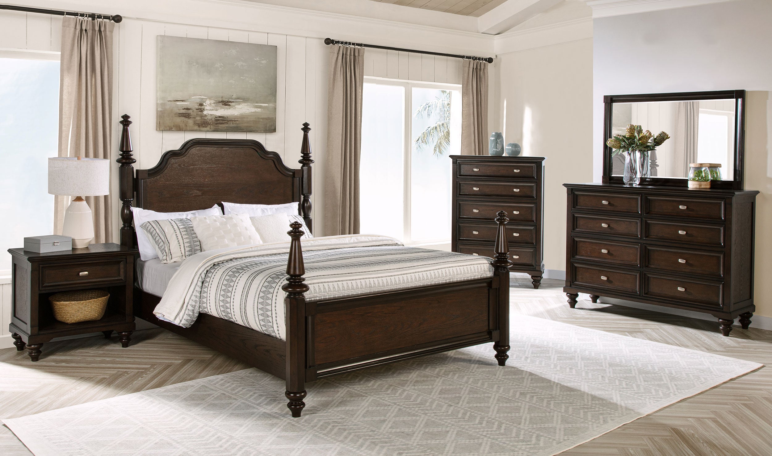 Andover 8-drawer Dresser and Mirror Dark Oak-