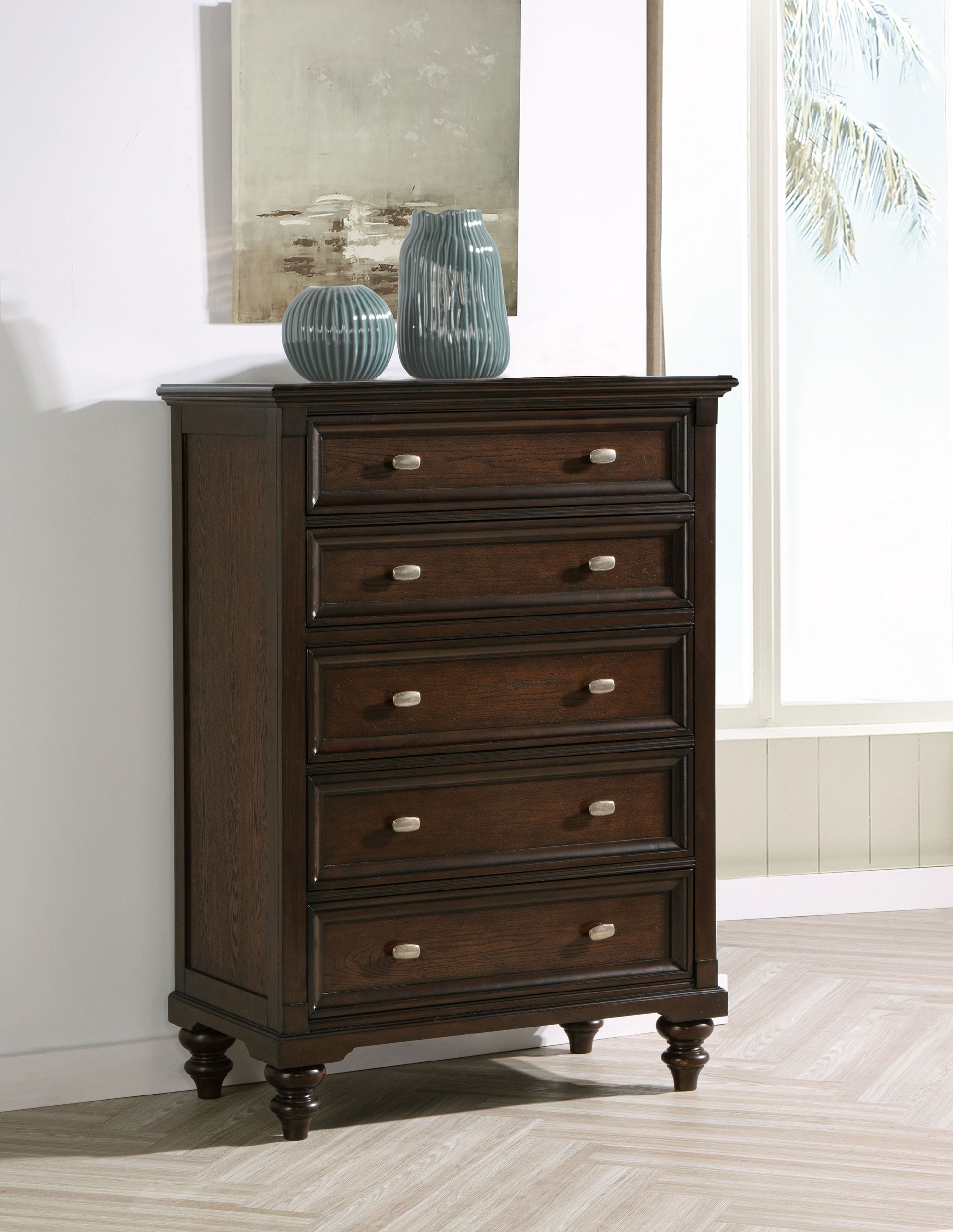Andover 5-drawer Chest of Drawers Dark Oak-