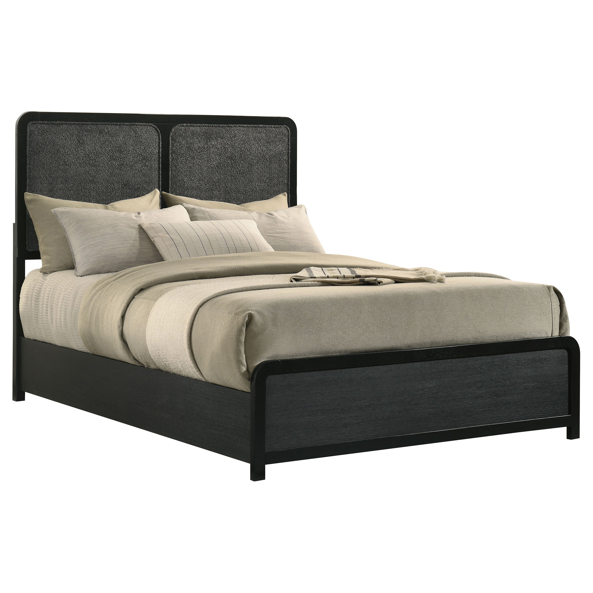 Cavelle 51-inch Upholstered Full Panel Bed Black-