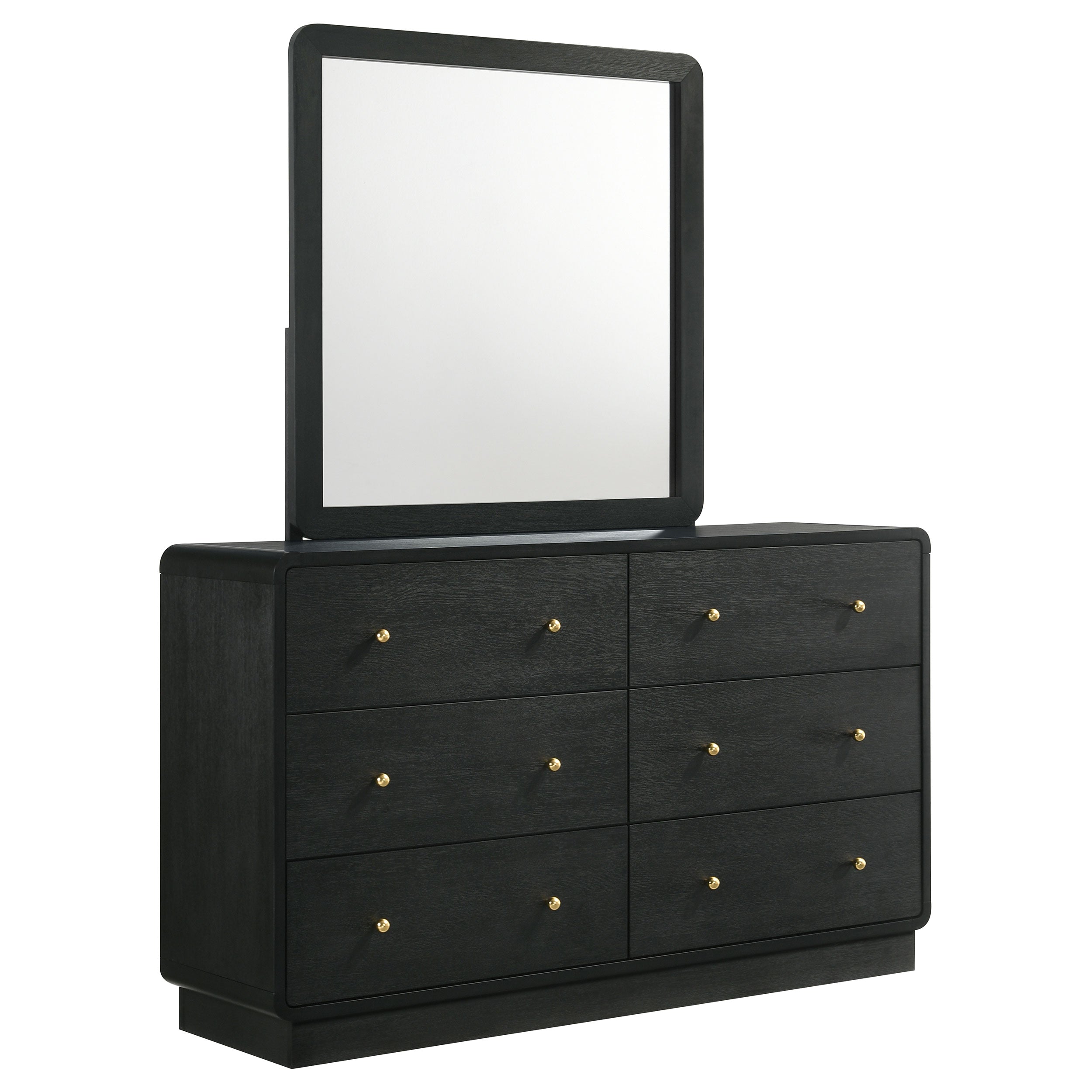 Cavelle 6-drawer Dresser and Mirror Black-