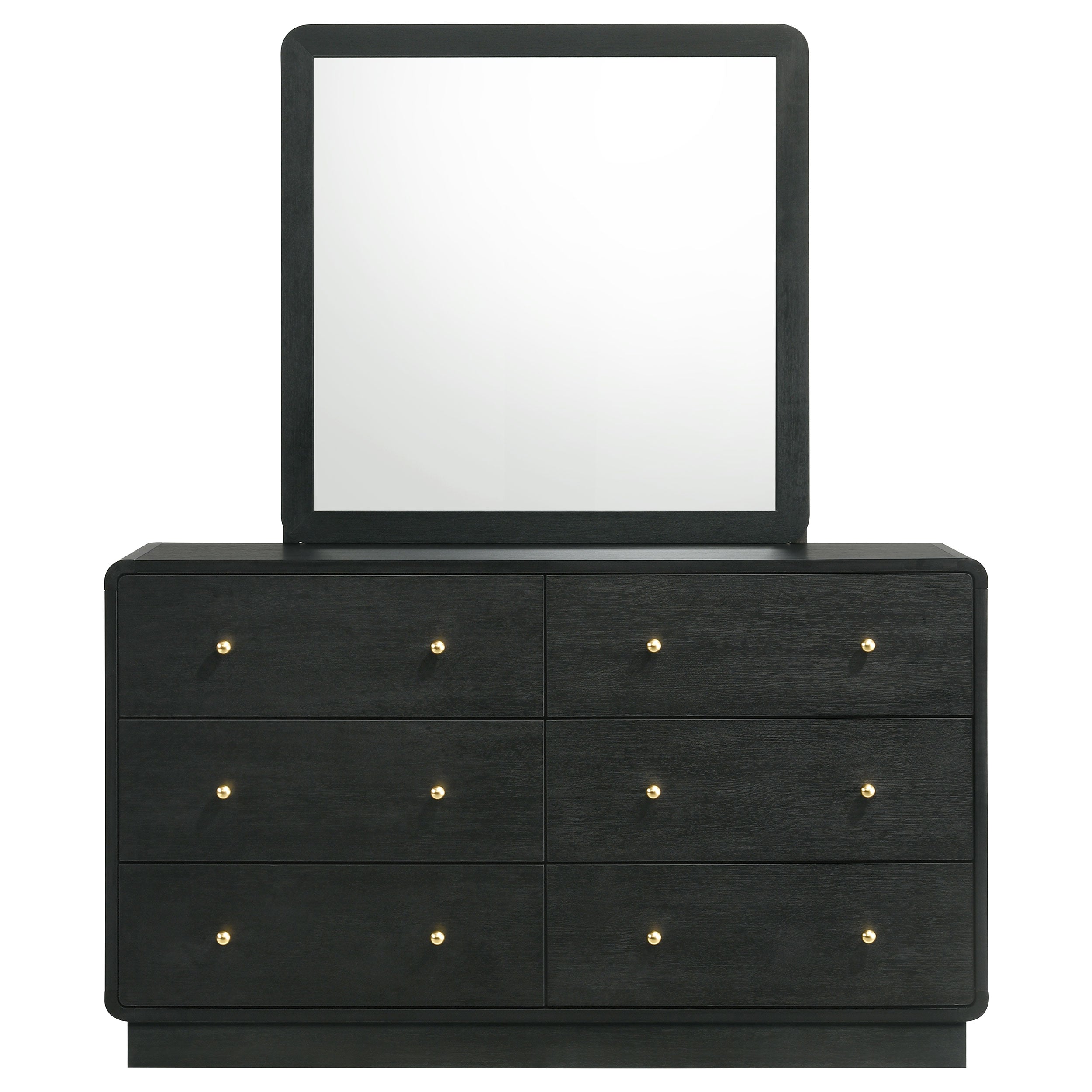 Cavelle 6-drawer Dresser and Mirror Black-