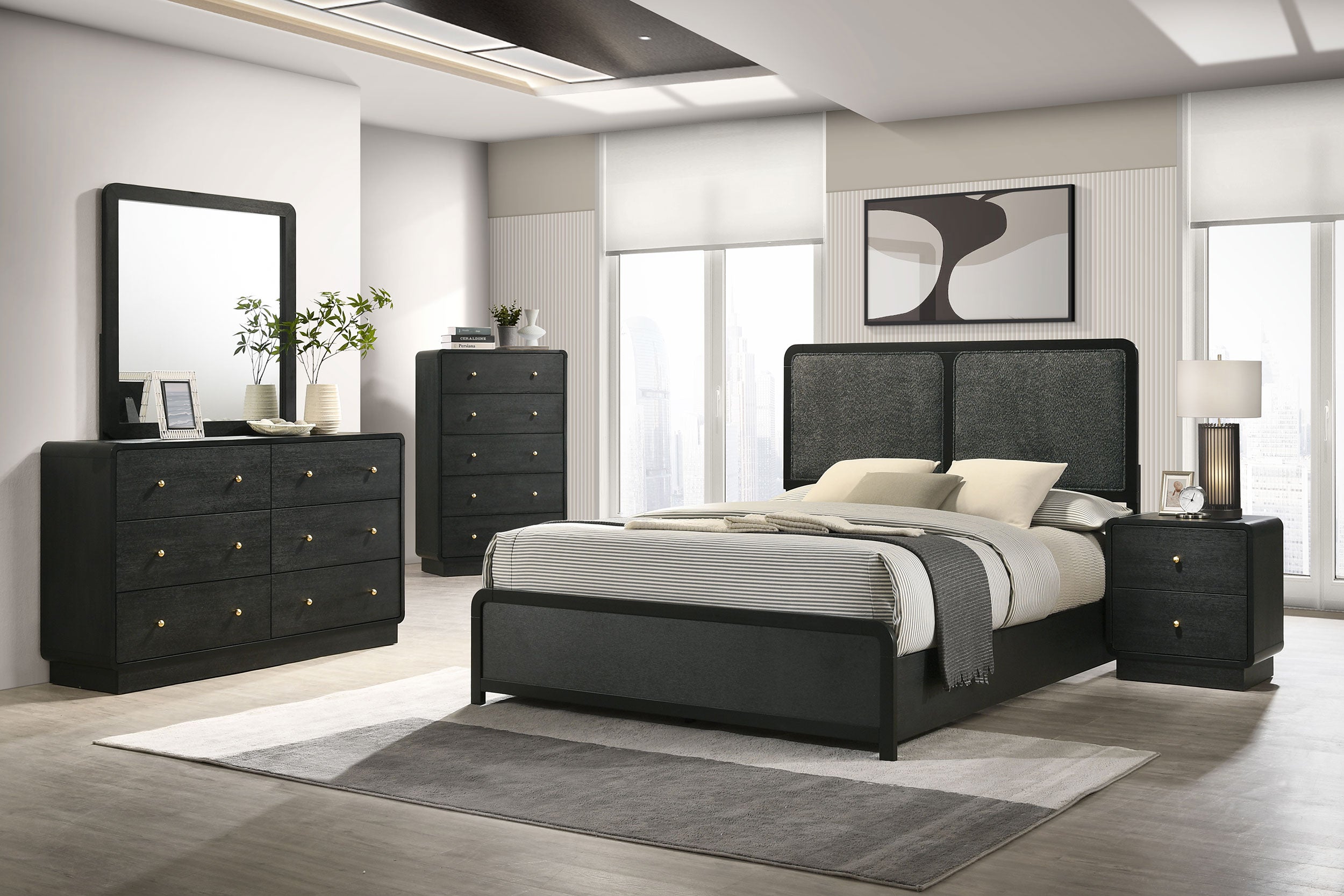 Cavelle 5-drawer Chest of Drawers Black-