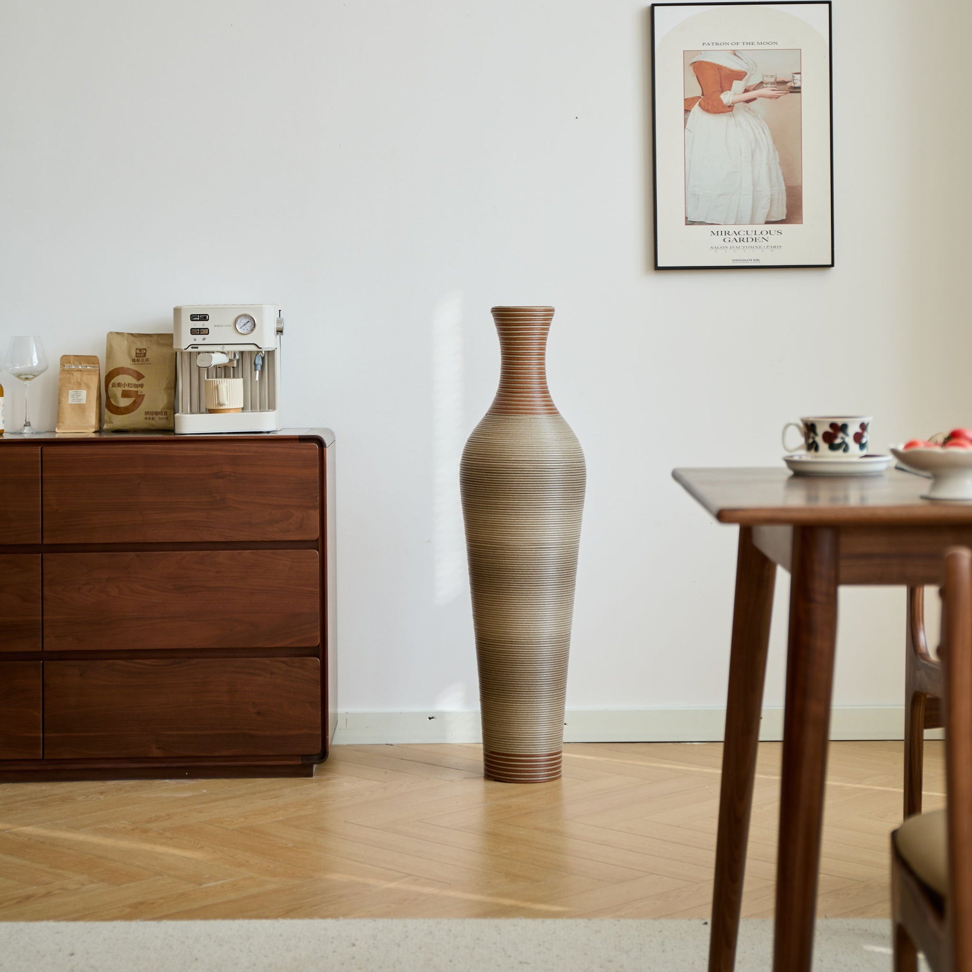 Tall Vase - Brown Decorative Floor Vase, Classic Neat Floor Vase Tall Freestanding Flower Holder, Artificial Rattan Vase, Floor Vase, Flower Holder For Home Decor - Gray - Best Buy Furniture