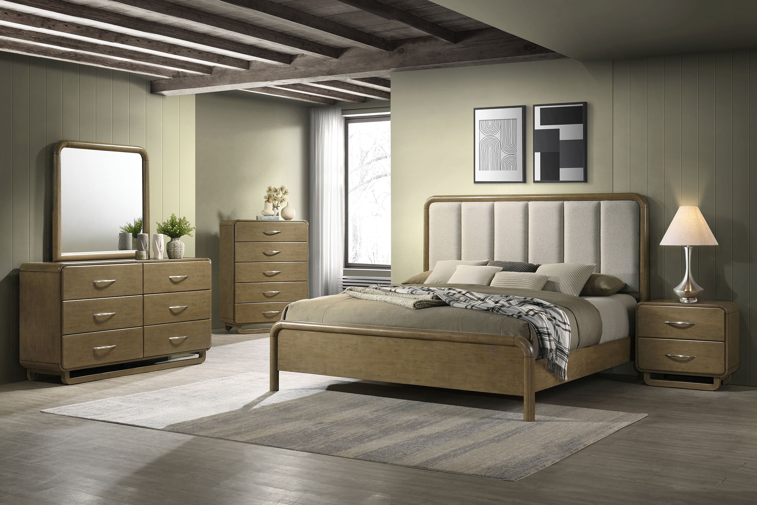 Amsbury 6-drawer Dresser and Mirror Nutmeg-