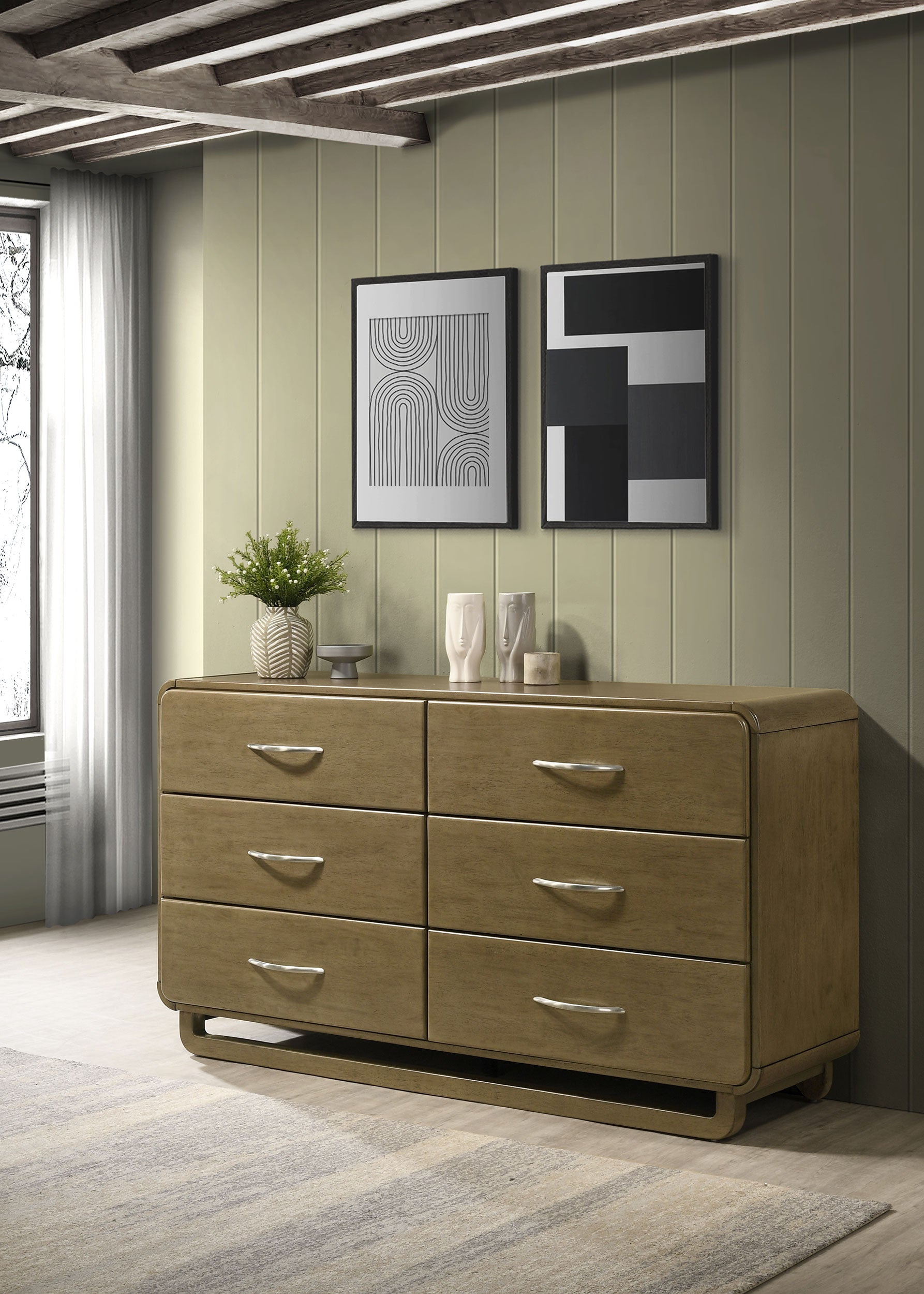 Amsbury 6-drawer Dresser Cabinet Nutmeg-