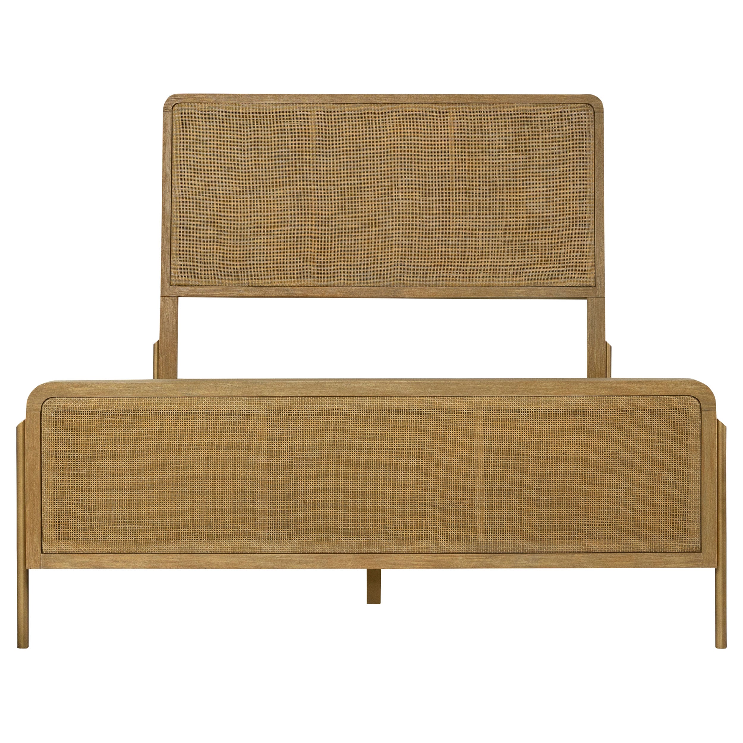 Arini Rattan Queen Panel Bed Sand Wash and Natural Cane-CoasterElevations