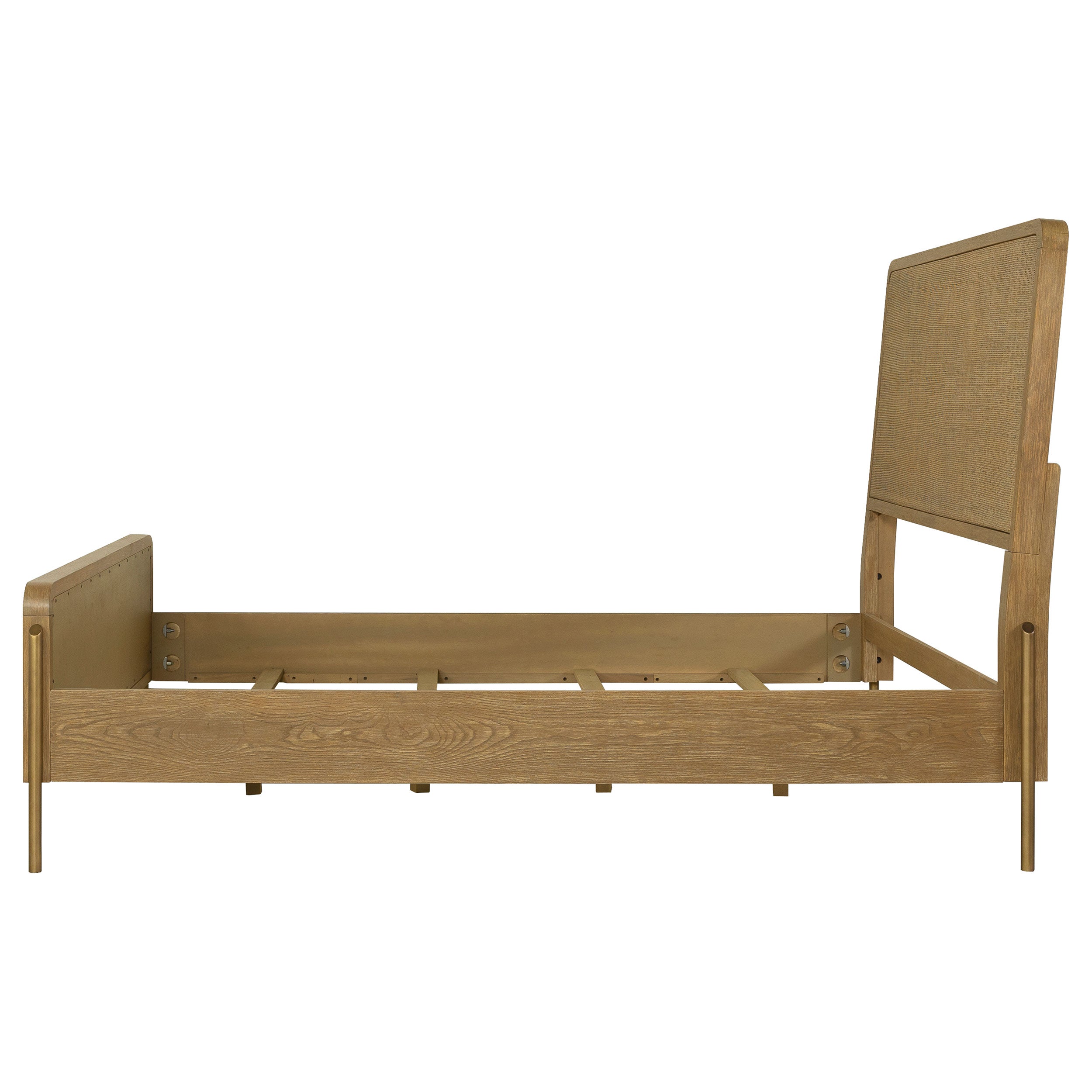 Arini Rattan Queen Panel Bed Sand Wash and Natural Cane-CoasterElevations