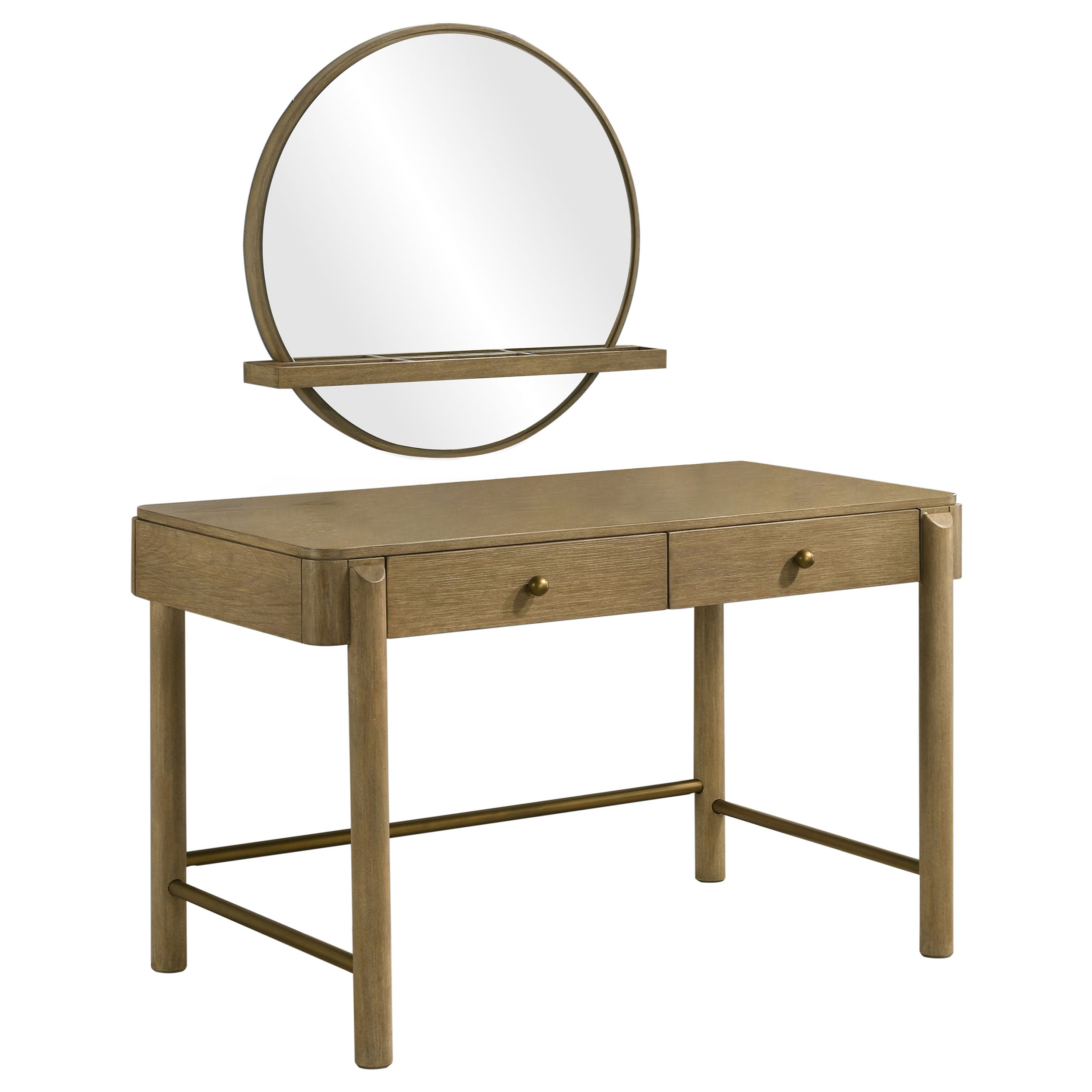 Arini 2-piece Makeup Vanity Table and Mirror Set Sand Wash-
