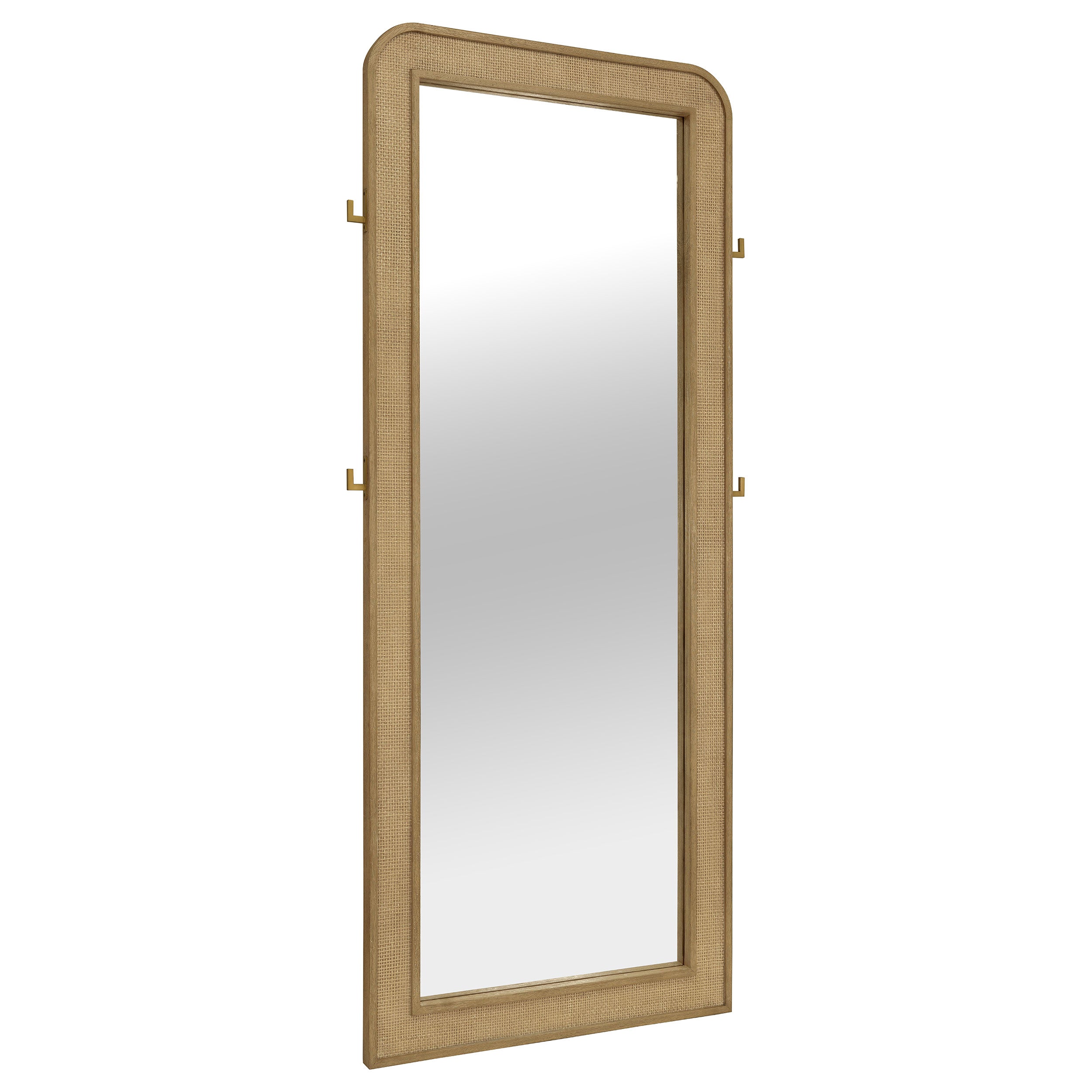Arini Cane Weave Full Length Standing Floor Mirror Sand Wash-