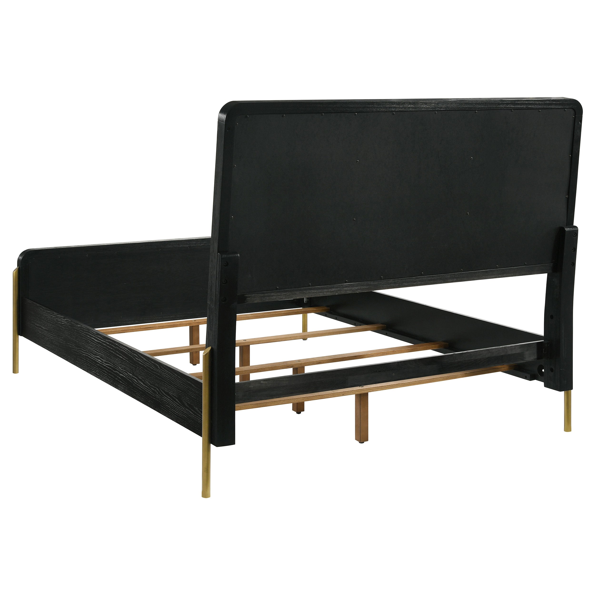 Arini Upholstered Queen Panel Bed Black and Grey-