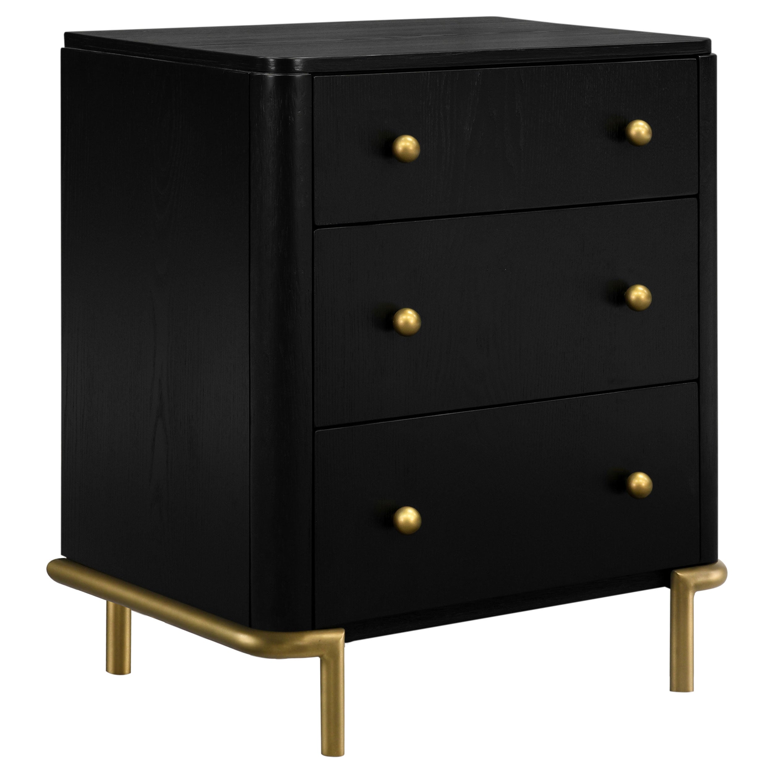 Arini 3-drawer Nightstand Black-