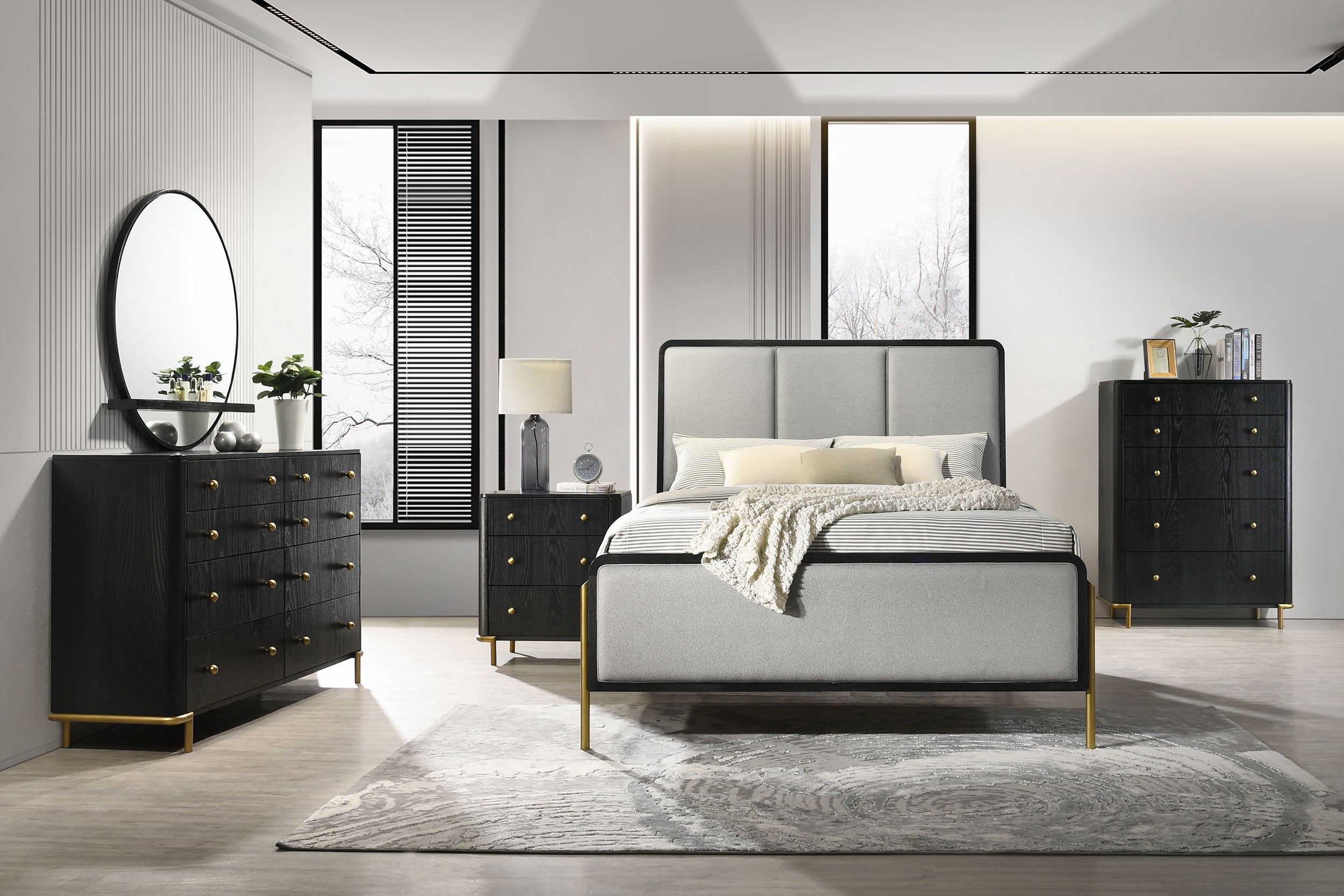 Arini 8-drawer Dresser with Mirror Black-
