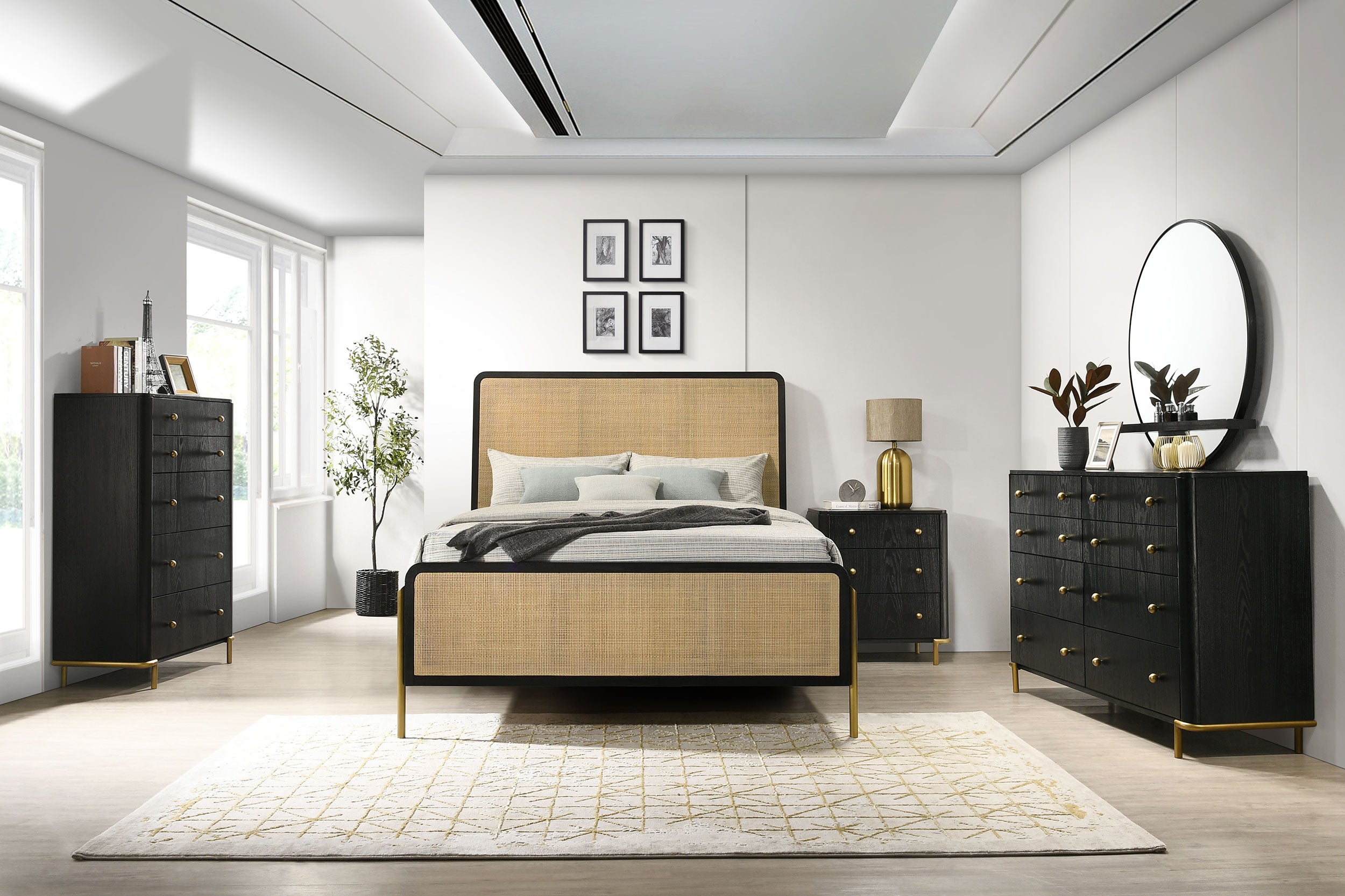 Arini 8-drawer Dresser with Mirror Black-