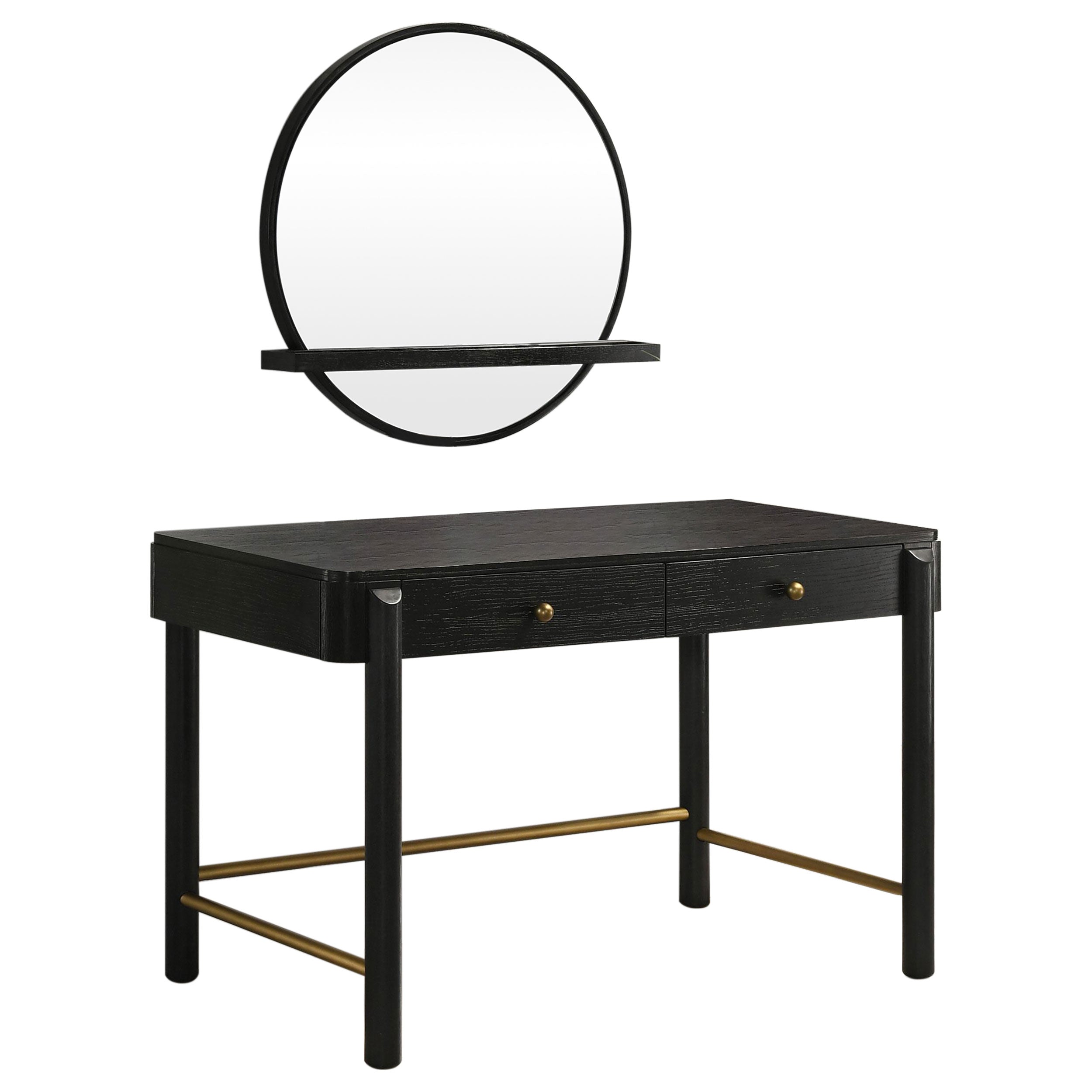 Arini 2-piece Makeup Vanity Table and Mirror Set Black-