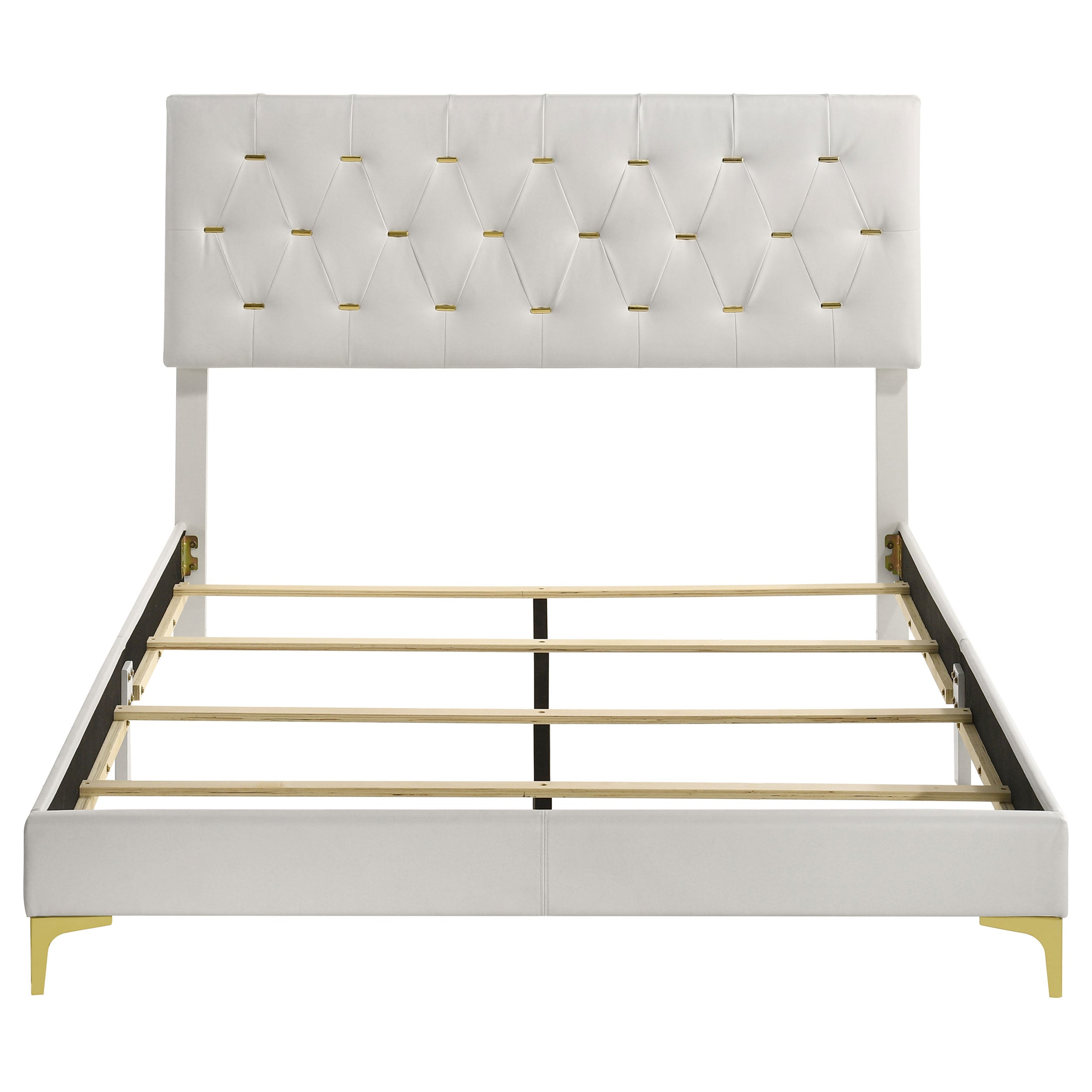 Kendall Upholstered Queen Panel Bed White-CoasterEveryday