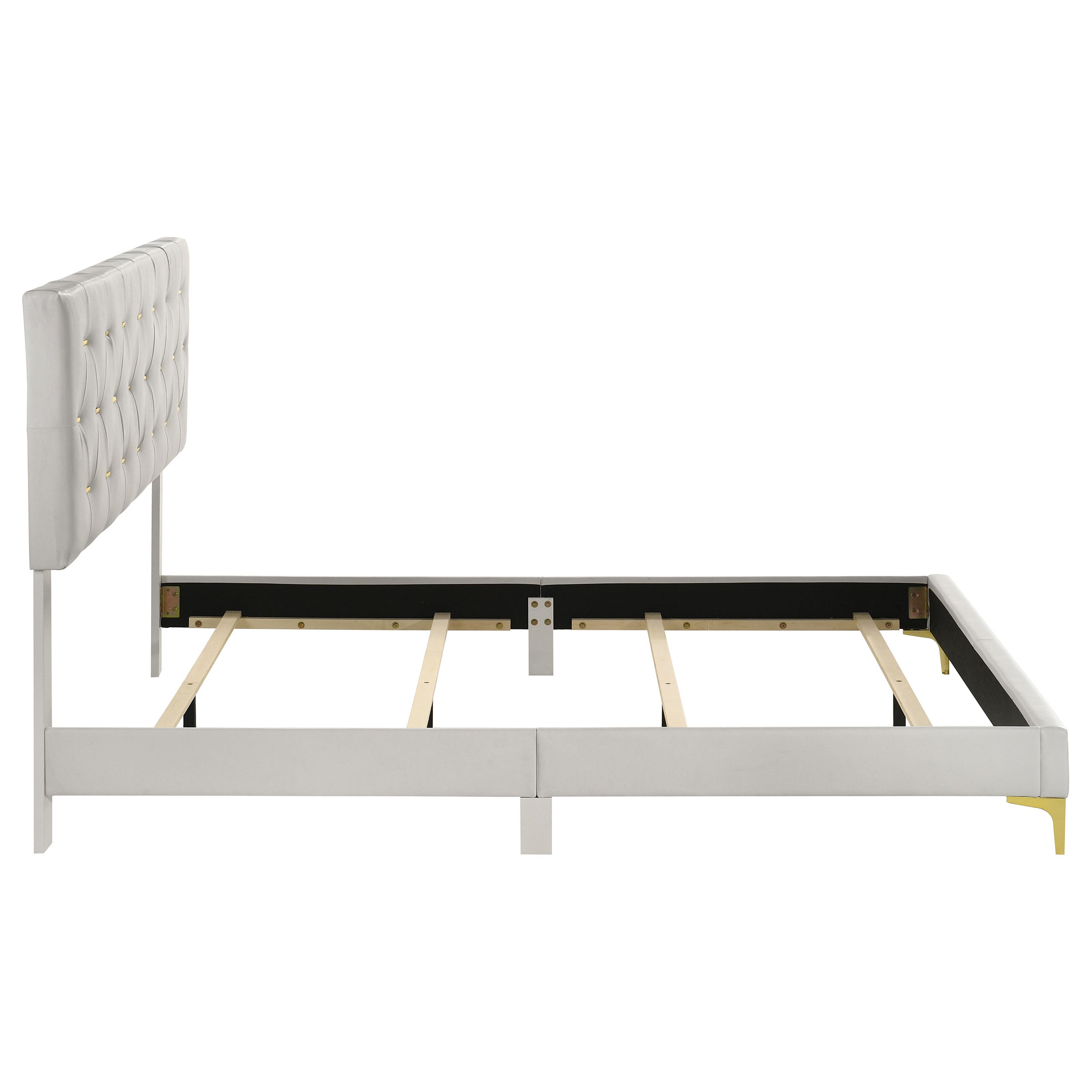 Kendall Upholstered Queen Panel Bed White-CoasterEveryday