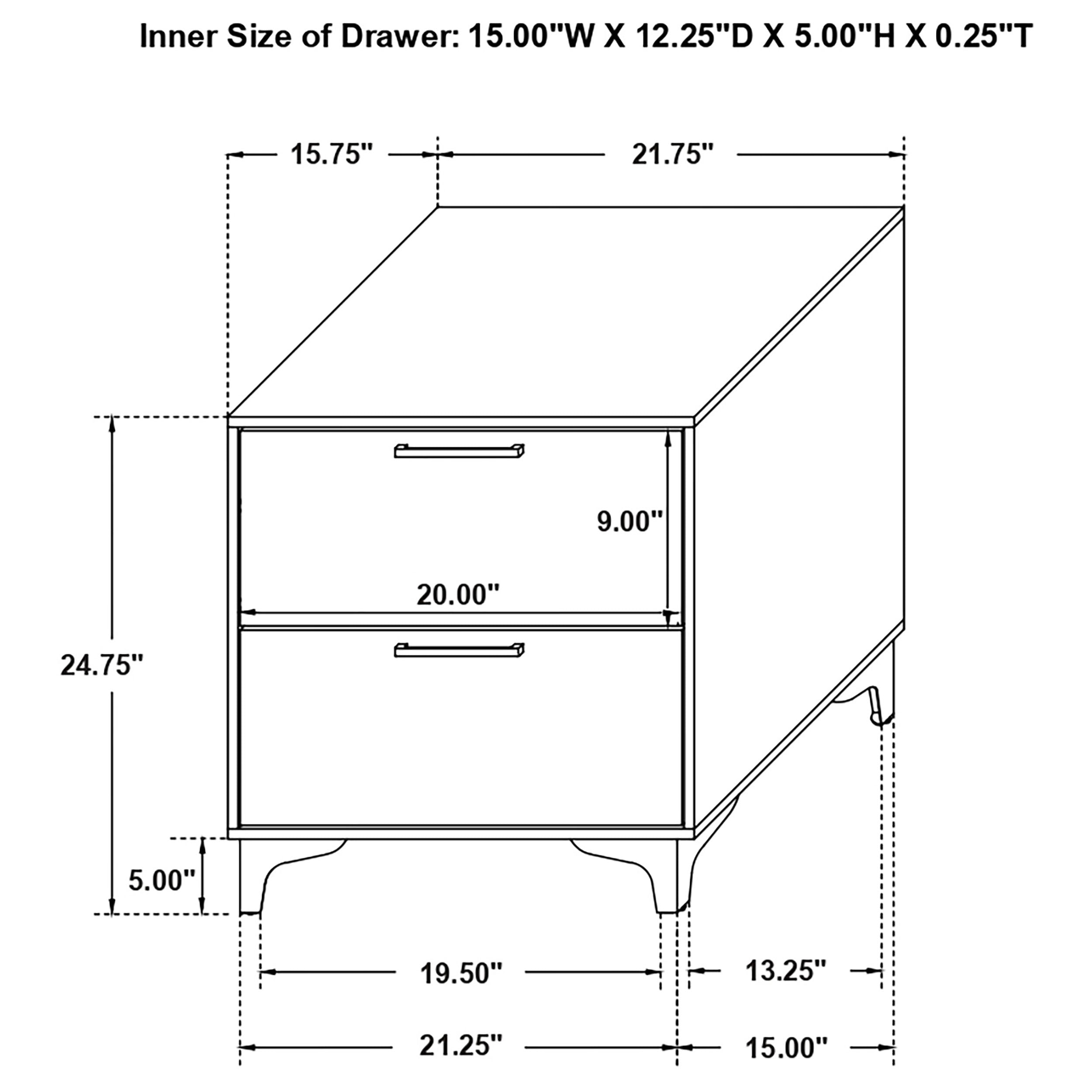 Kendall 2-drawer Nightstand White-CoasterEveryday