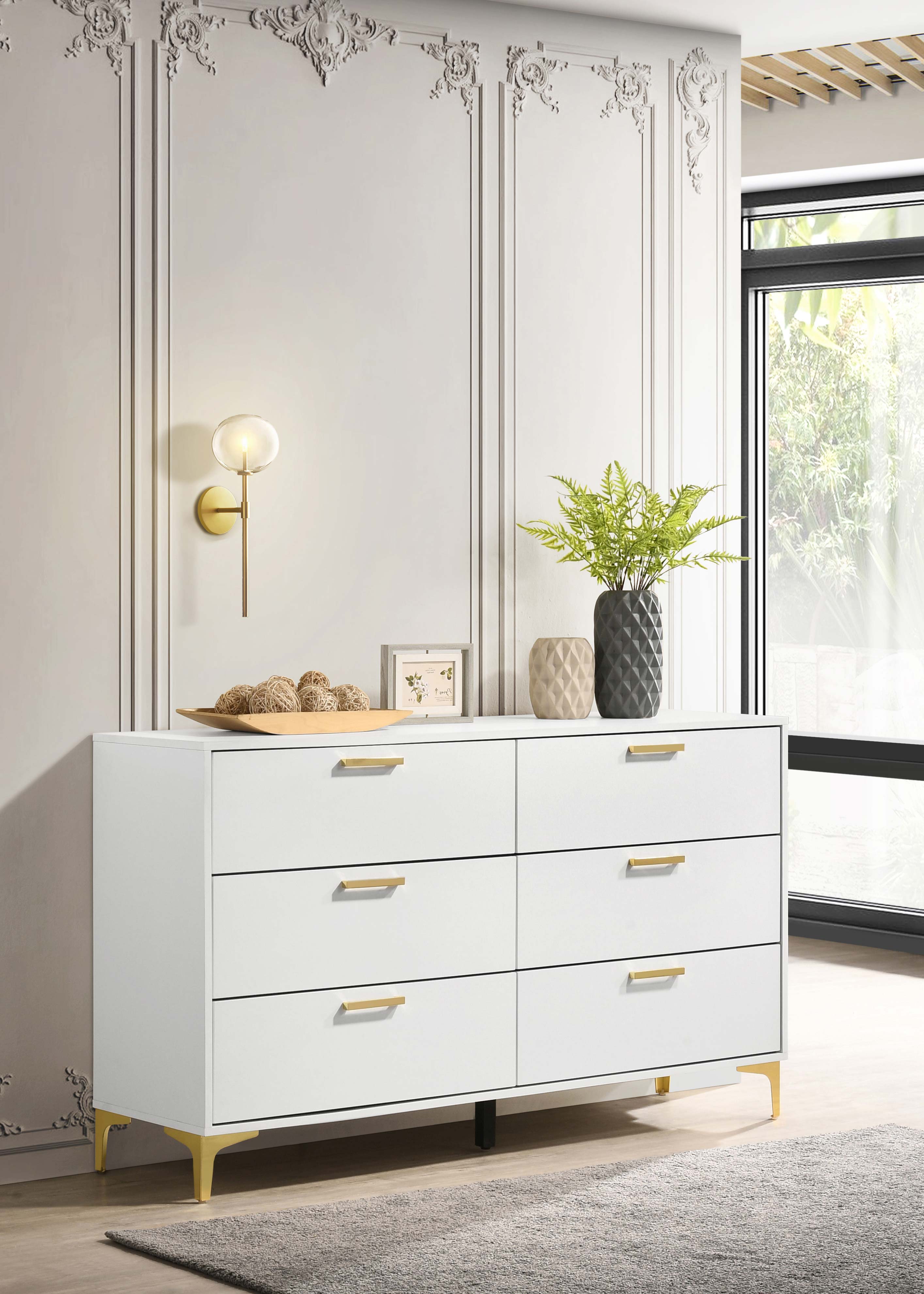 Kendall 6-drawer Dresser White-CoasterEveryday