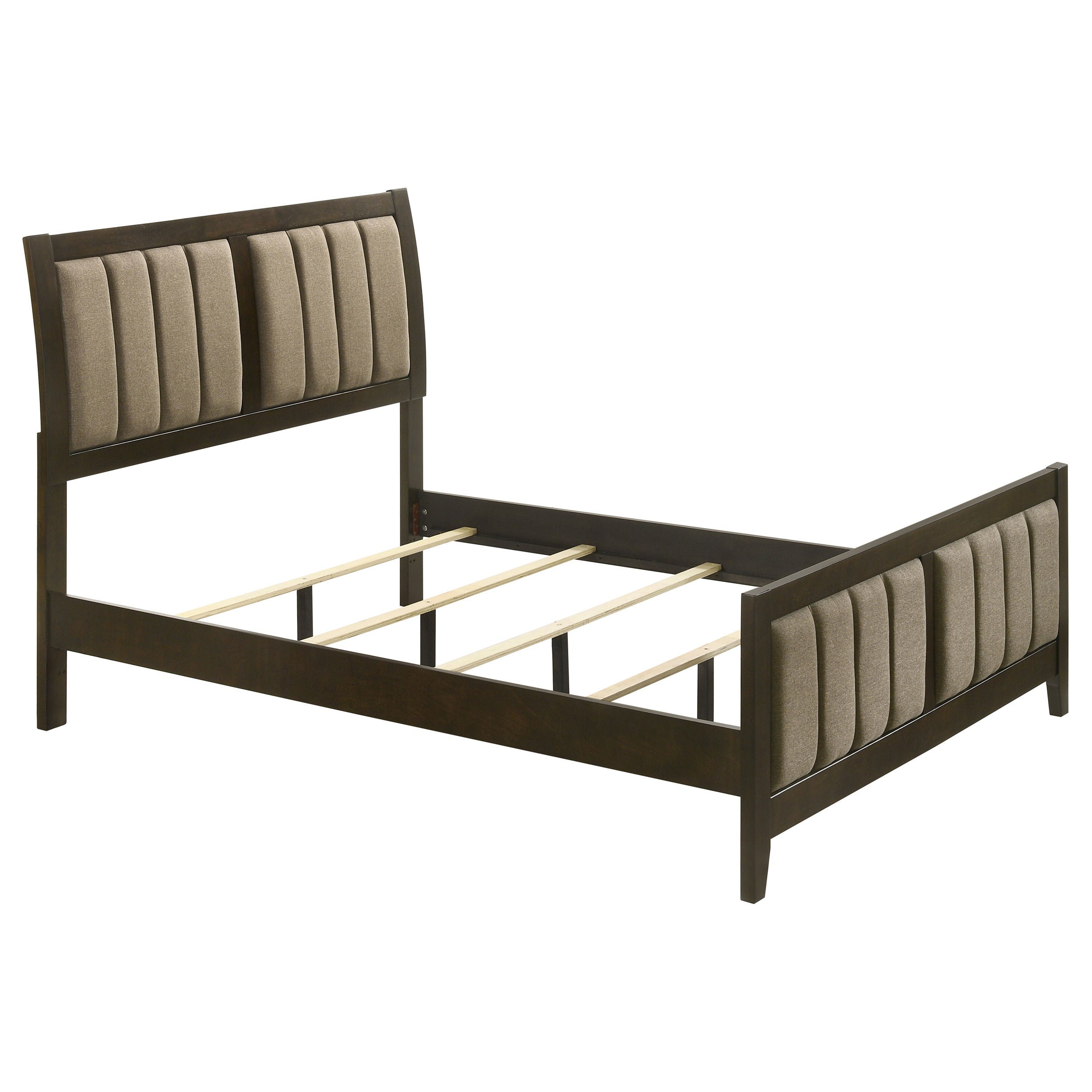 Wilkes 51-inch Upholstered Full Bed Dark Cocoa-