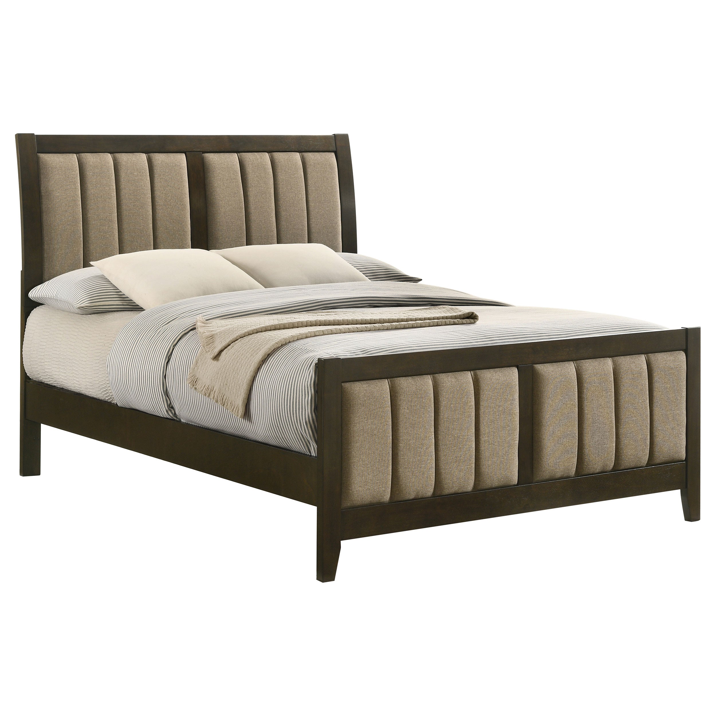 Wilkes 51-inch Upholstered Full Bed Dark Cocoa-