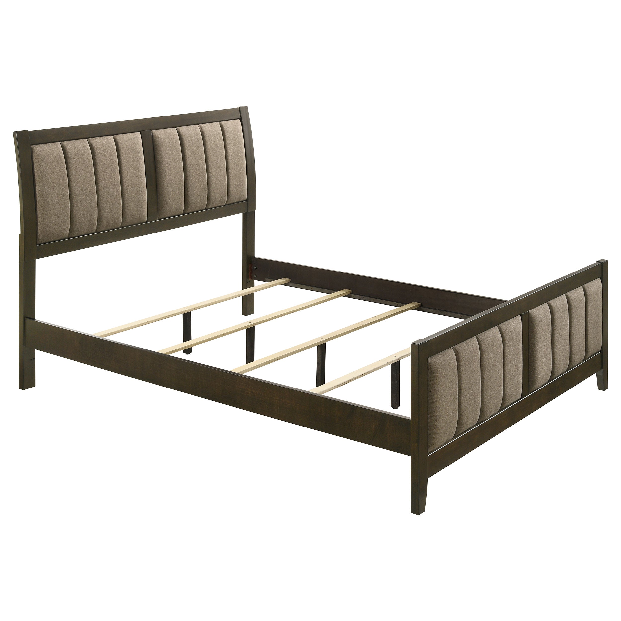 Wilkes 51-inch Upholstered Queen Bed Dark Cocoa-